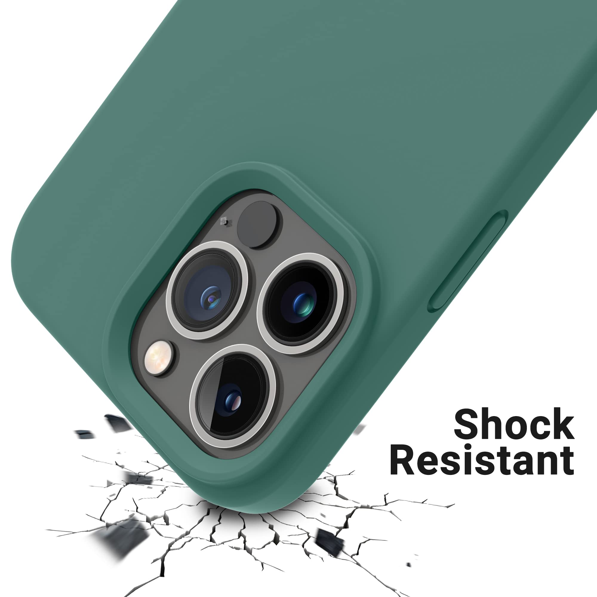 OTOFLY Shockproof Slim Silicone Case for iPhone 14 Pro (6.1 Inch) - Premium Protective Phone Cover in Pine Green | Perfect for Everyday Use, Travel & Outdoor Activities