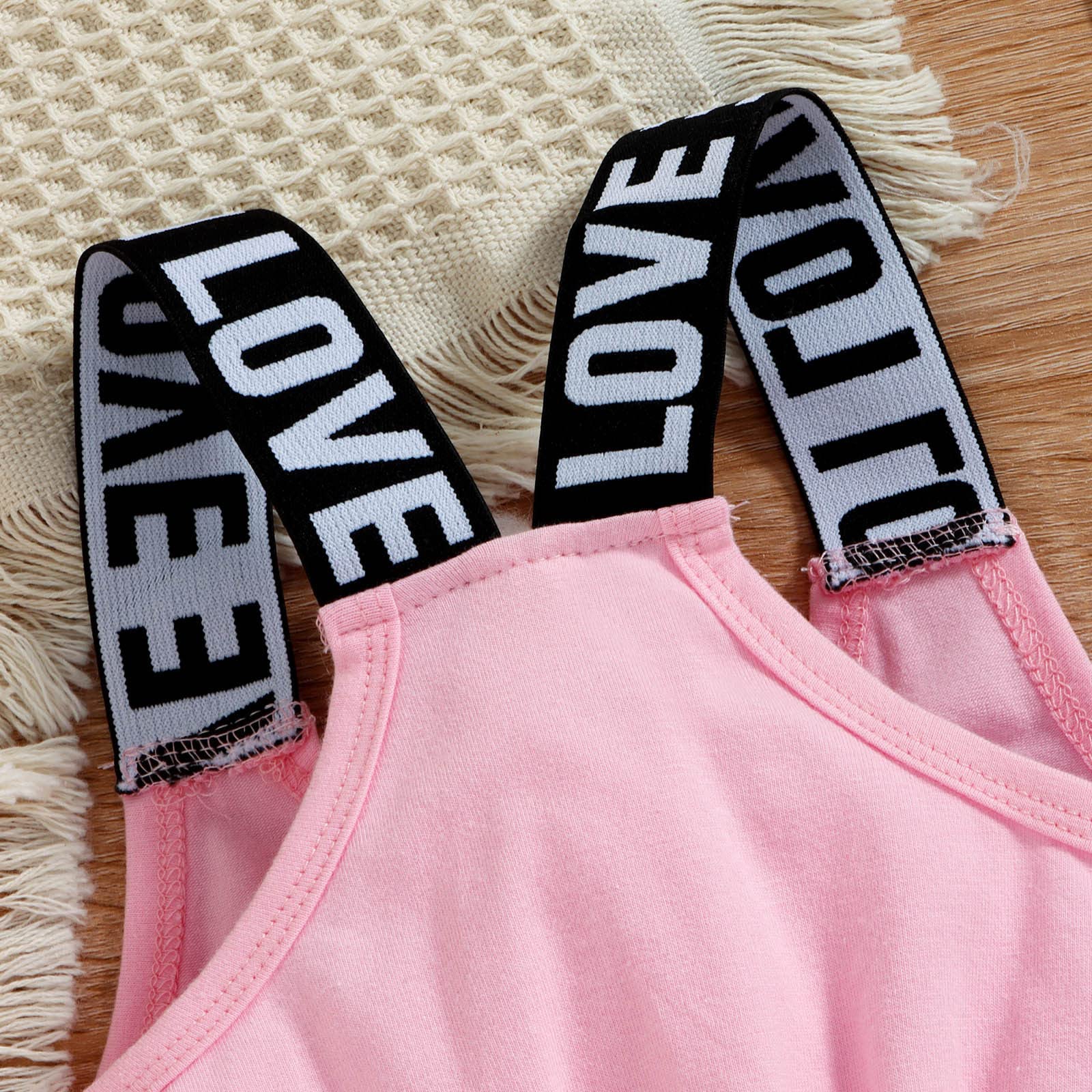 Toddler Girls Sleeveless Romper Jumpsuit - Cute Letter Print Baby Playsuit for Summer | Perfect for Playdates, Beach Outings & Outdoor Activities