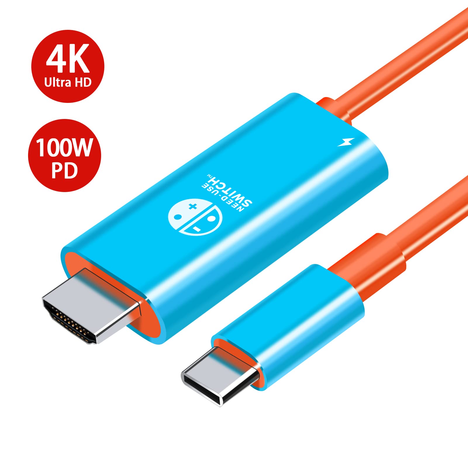 USB Type C to HDMI Converter Cable for TV Dock Mode - Compatible with Nintendo Switch, Steam Deck, Smartphones & PC - Perfect for Gaming, Presentations & Home Entertainment