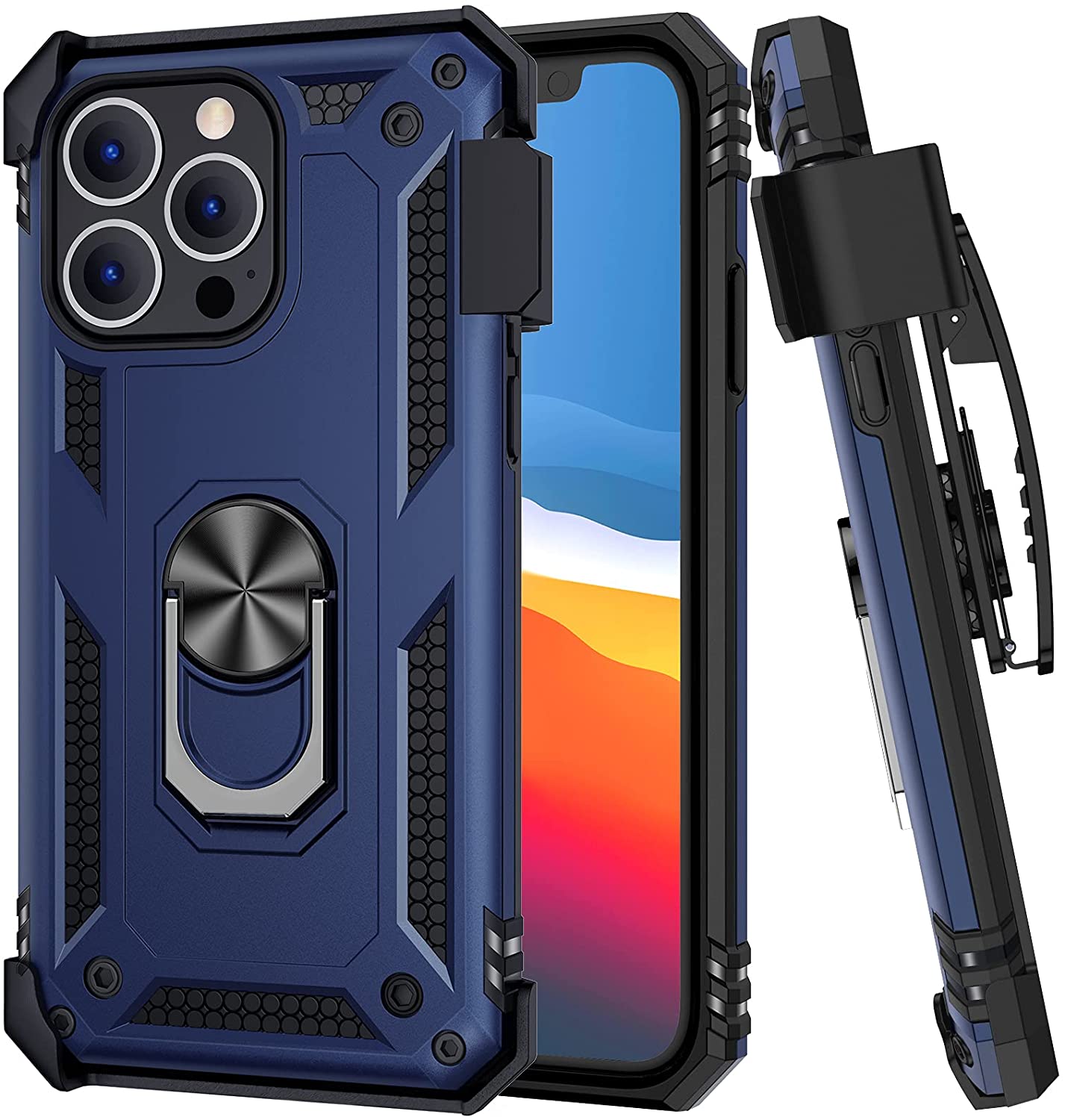 iPhone 13 Pro Max Belt Clip Holster Case - Durable Protective Cover with Secure Clip for iPhone 13 Pro Max (6.7 inch) - Perfect for Outdoor Activities, Work, and Hands-Free Convenience