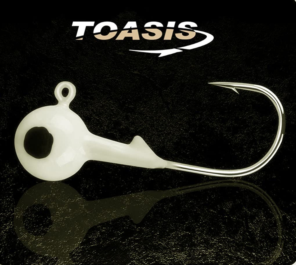 Toasis Round Jig Heads Ice Fishing Lure Bait Hooks Set - Premium Fishing Hooks for Ice Fishing, Bass, Walleye & Panfish - Perfect for Winter Fishing & Ice Angling Adventures