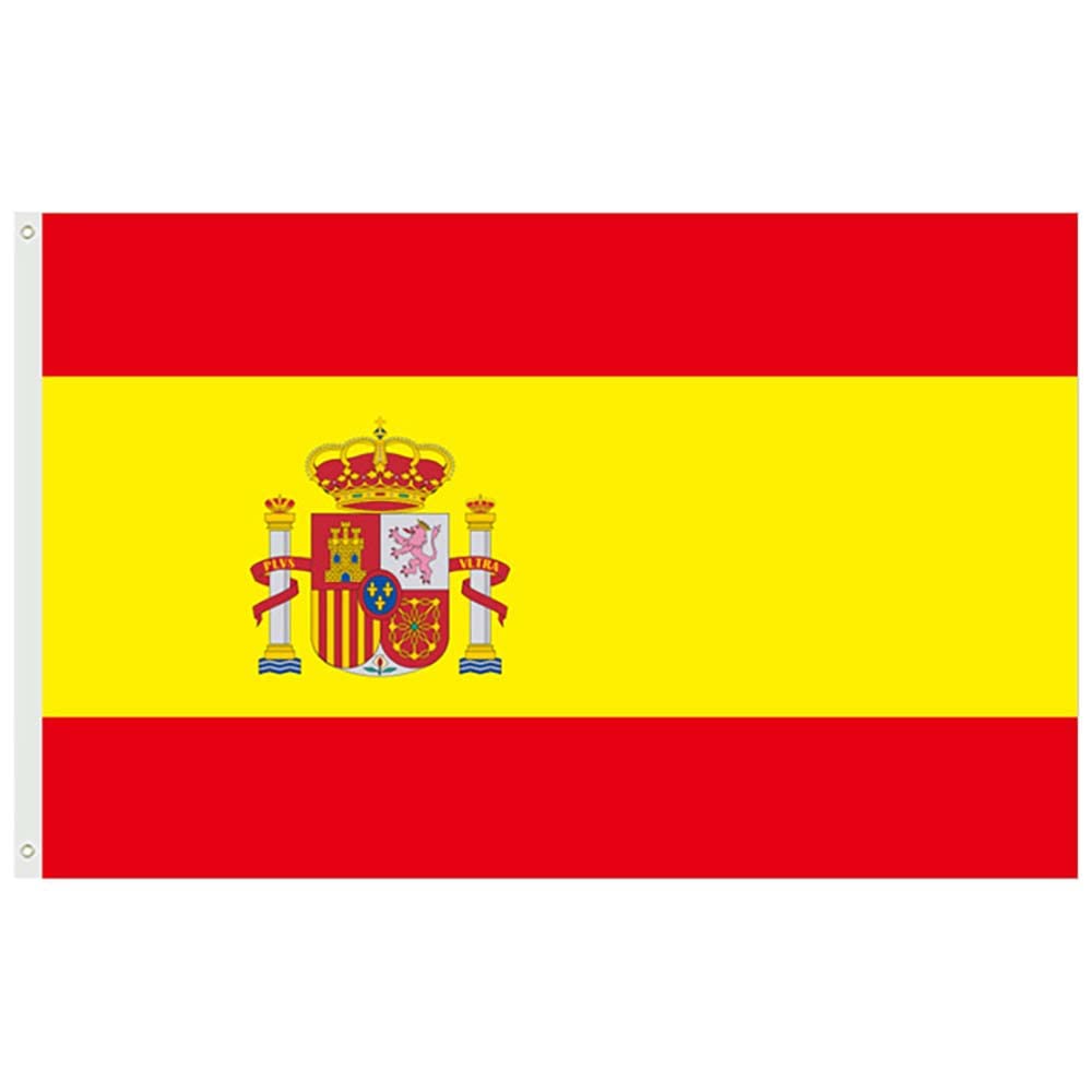 2022 Spain National Flag 5ft x 3ft - Heavy Duty Polyester with Brass Grommets & Double Stitched Hem - Perfect for Parades, Sporting Events, Schools & Outdoor Decor