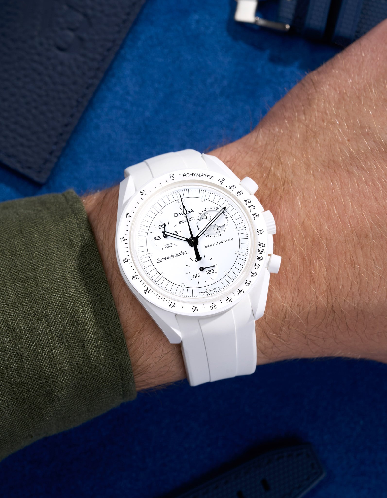 Original Omega X Swatch MoonSwatch Mission to Moonphase Rubber Watch Strap - Durable & Comfortable Replacement Band for Everyday Wear & Sports Activities