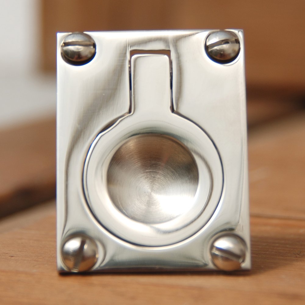 Polished Nickel Flush Ring Pull - Elegant Cabinet & Drawer Hardware for Modern Kitchens & Bathrooms | Durable & Stylish Home Upgrade
