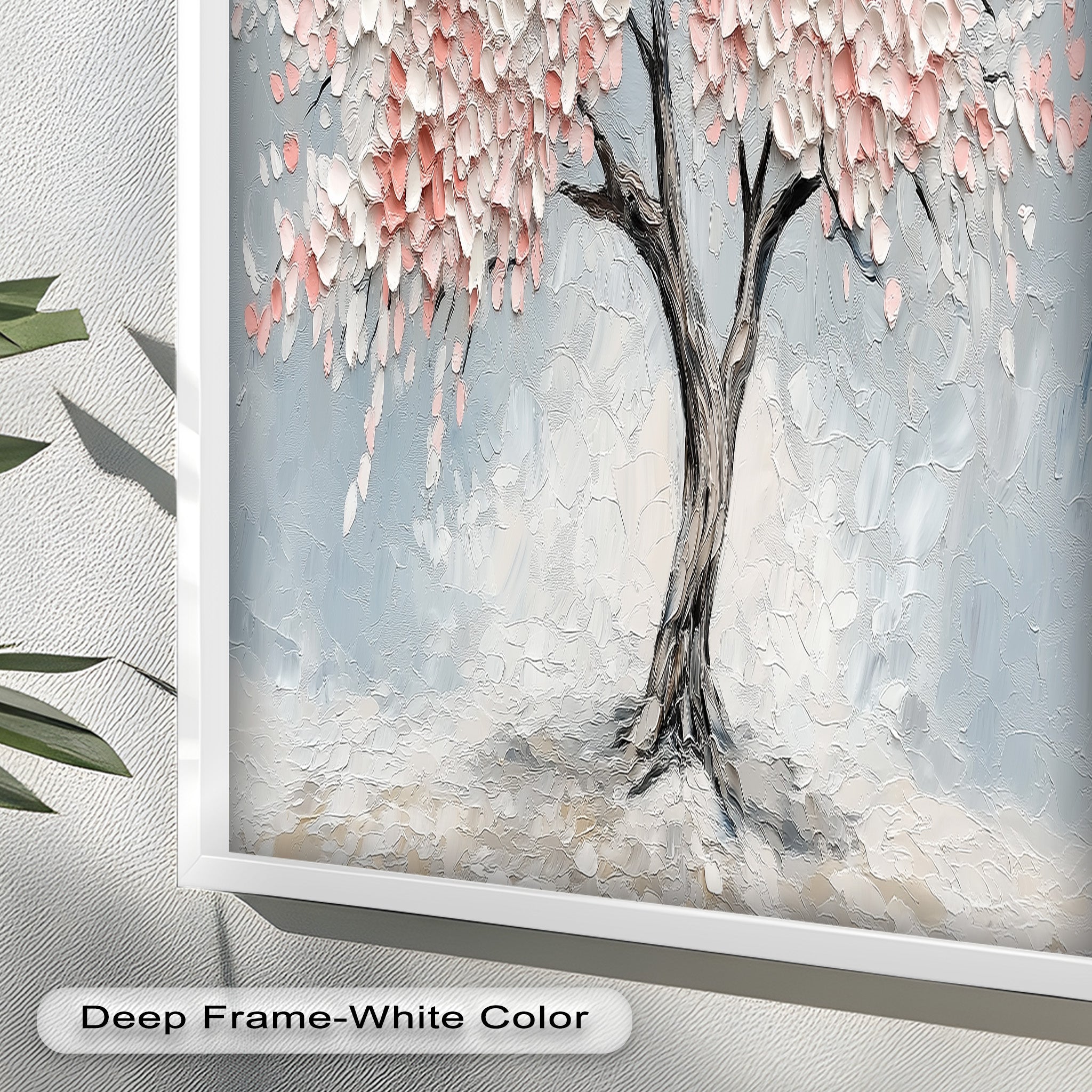 Blossoming Cherry Tree Floral Oil Painting - Handmade Canvas Art for Home Decor, Living Room, Bedroom & Office Wall