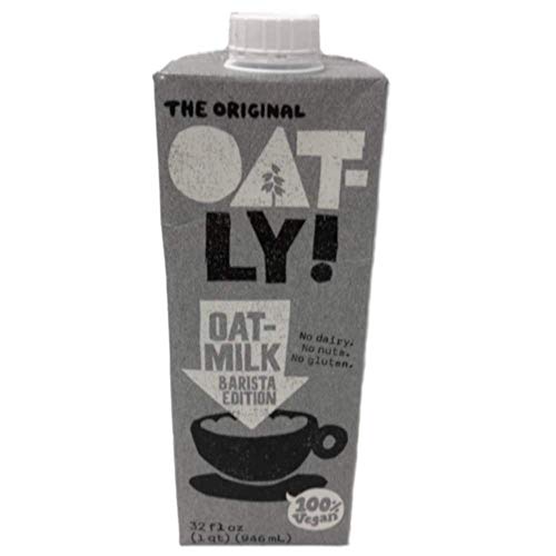 Oatly Oat Milk Barista Edition - Non-Dairy, Gluten-Free, Vegan (32 oz, 4-Pack) - Perfect for Coffee, Smoothies & Baking