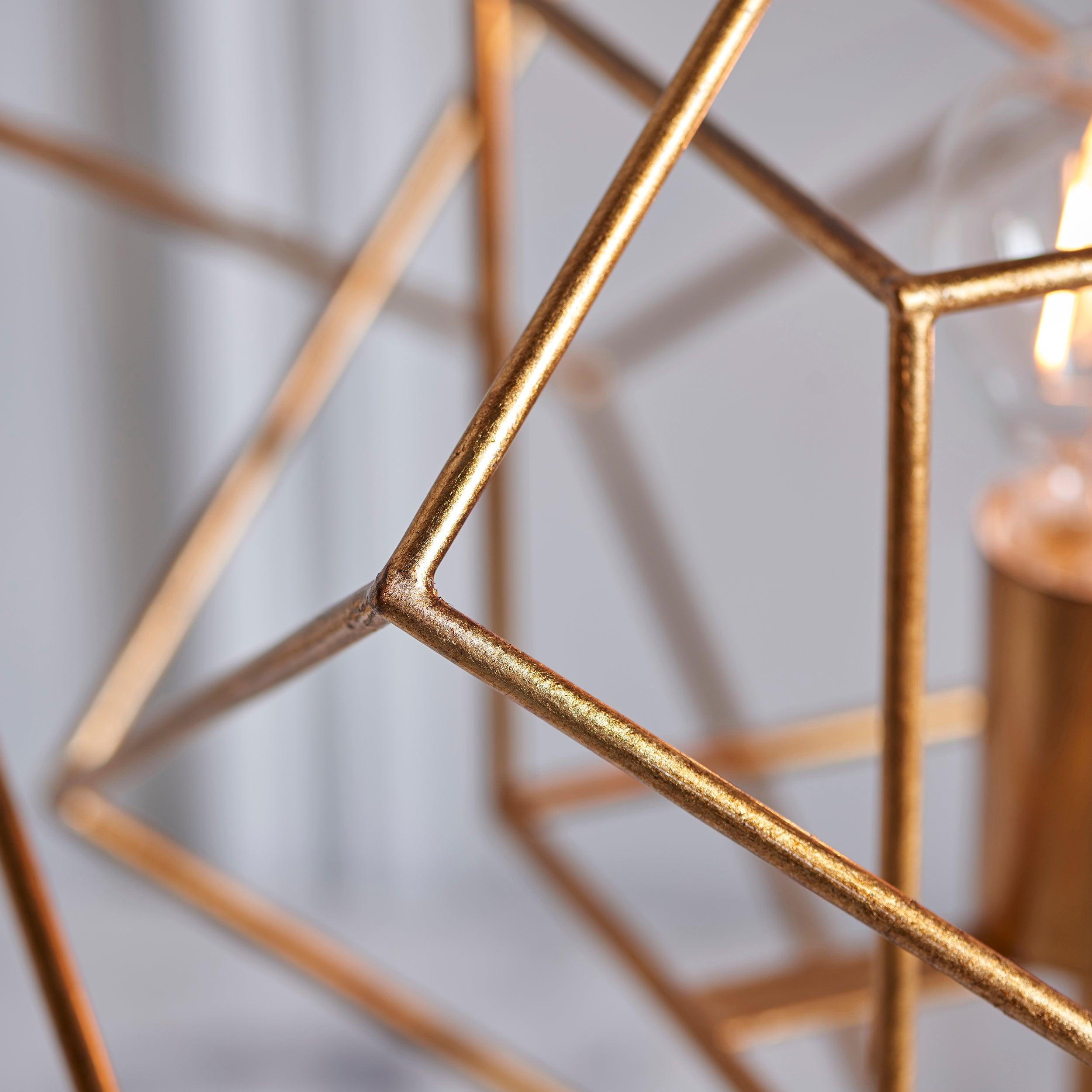 Modern Geometric Gold Leaf Table Lamp with Black Marble Base - Elegant Home Office & Bedroom Lighting Decor