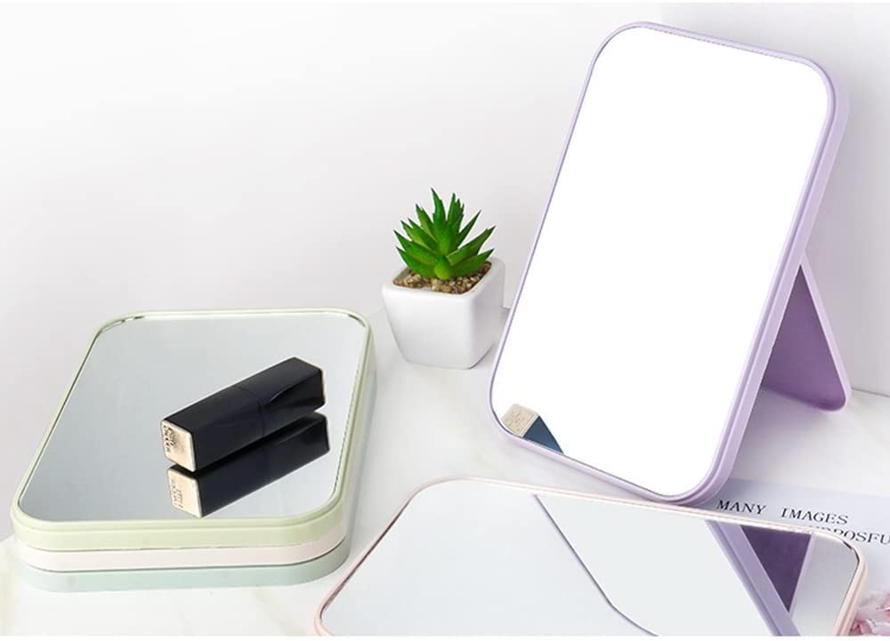 SHFTI Super HD Makeup Mirror - Foldable Tabletop Mirror with Adjustable Bracket, Hands-Free & Handheld Vanity Mirror (Pink) - Perfect for Home Makeup, Salon, Travel & Professional Beauty Use