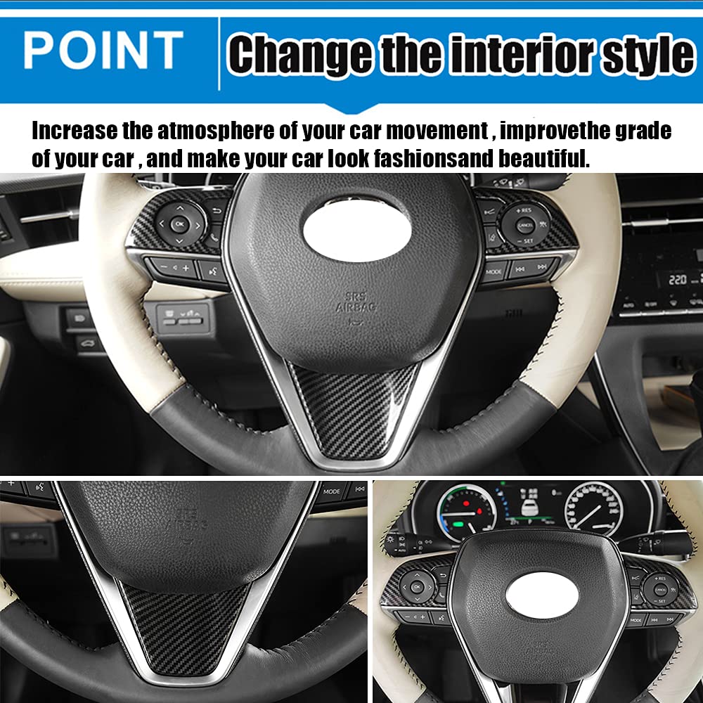 Premium ABS Plastic Steering Wheel Trim Cover Set (3PCS, Red) - Perfect Fit for Toyota Avalon 2019-2021 & Camry 2018-2021 - Enhance Interior Style & Grip for Safe Driving