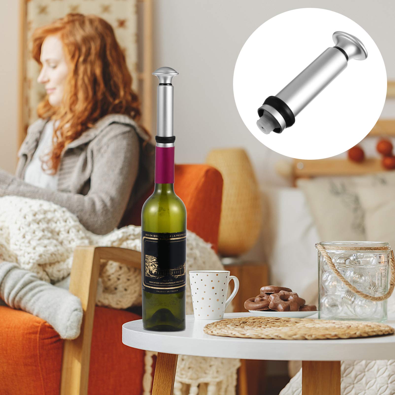 Premium Wine Vacuum Pump - Preserve Wine Freshness with Airtight Seal | Wine Saver Pump & Stopper Kit for Red, White & Sparkling Wines | Perfect for Home Bars, Restaurants & Wine Tastings