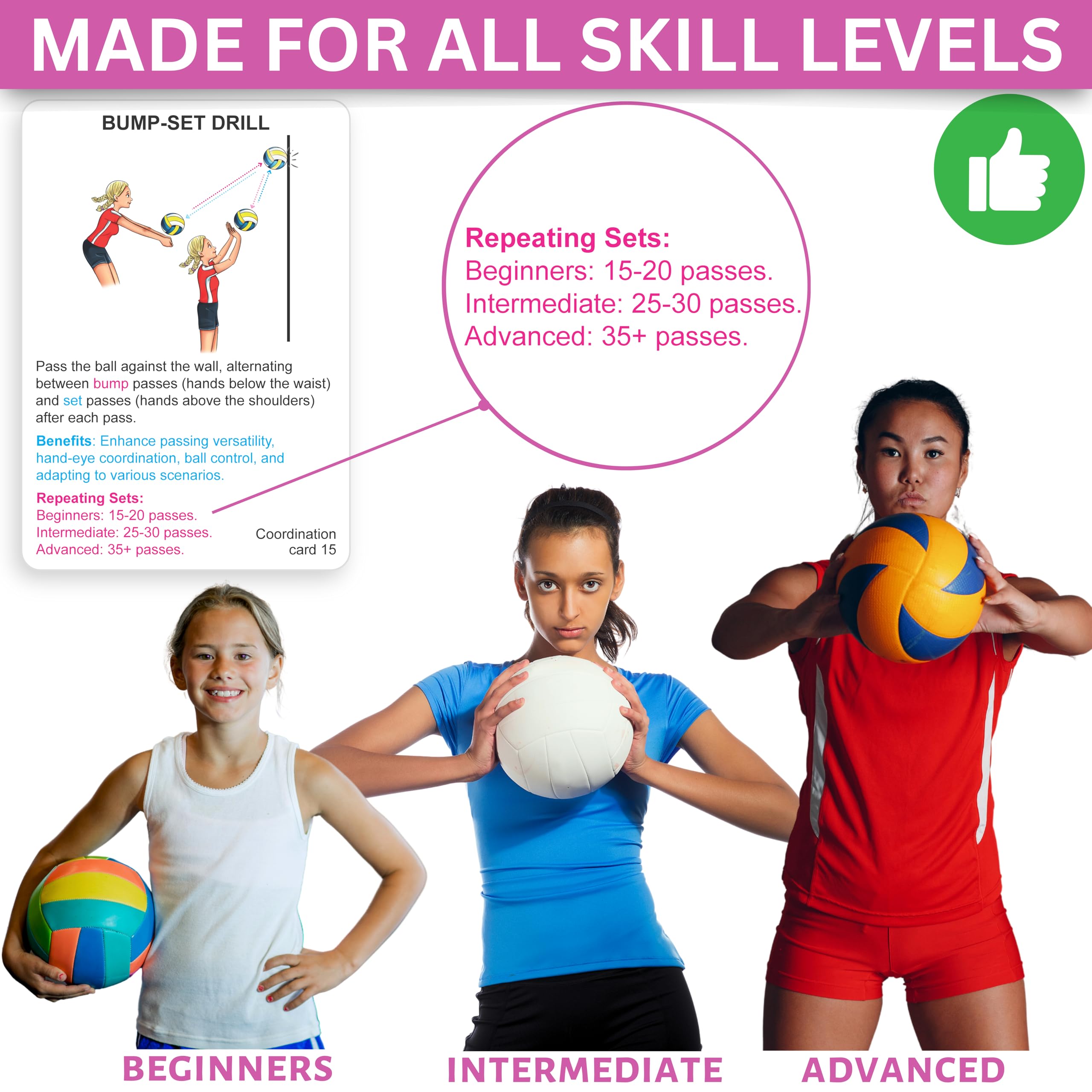 OVANTO Volleyball Training Equipment – Solo Rebounder Drills for Kids & Adults – Practice Setting, Passing, Serving, Spiking & Blocking Anywhere – Perfect for Backyard, Beach & Indoor Volleyball Practice
