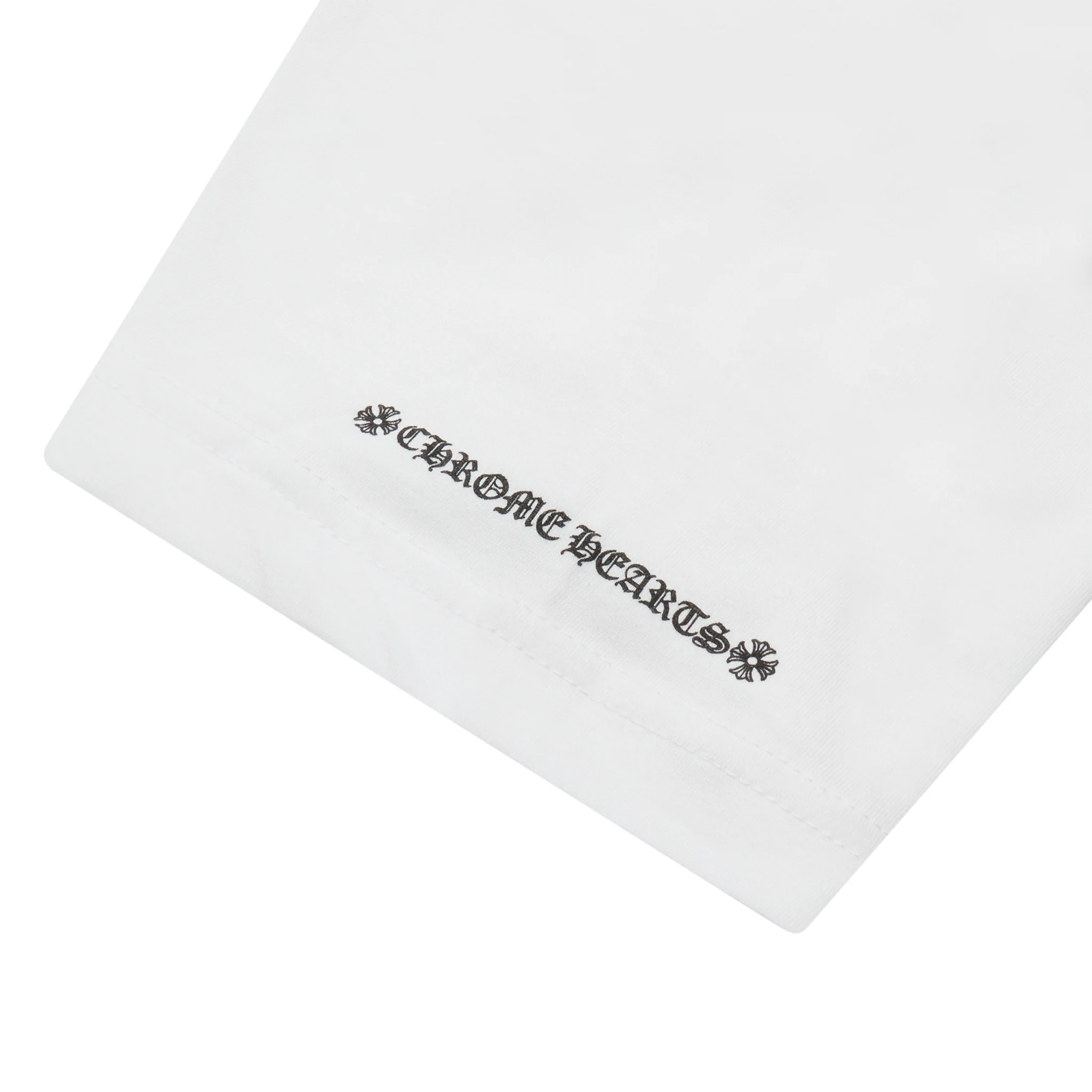 Chrome Hearts Horse Shoe Pocket Logo White Cotton T-Shirt for Men - Stylish Casual Tee for Streetwear & Everyday Outfits