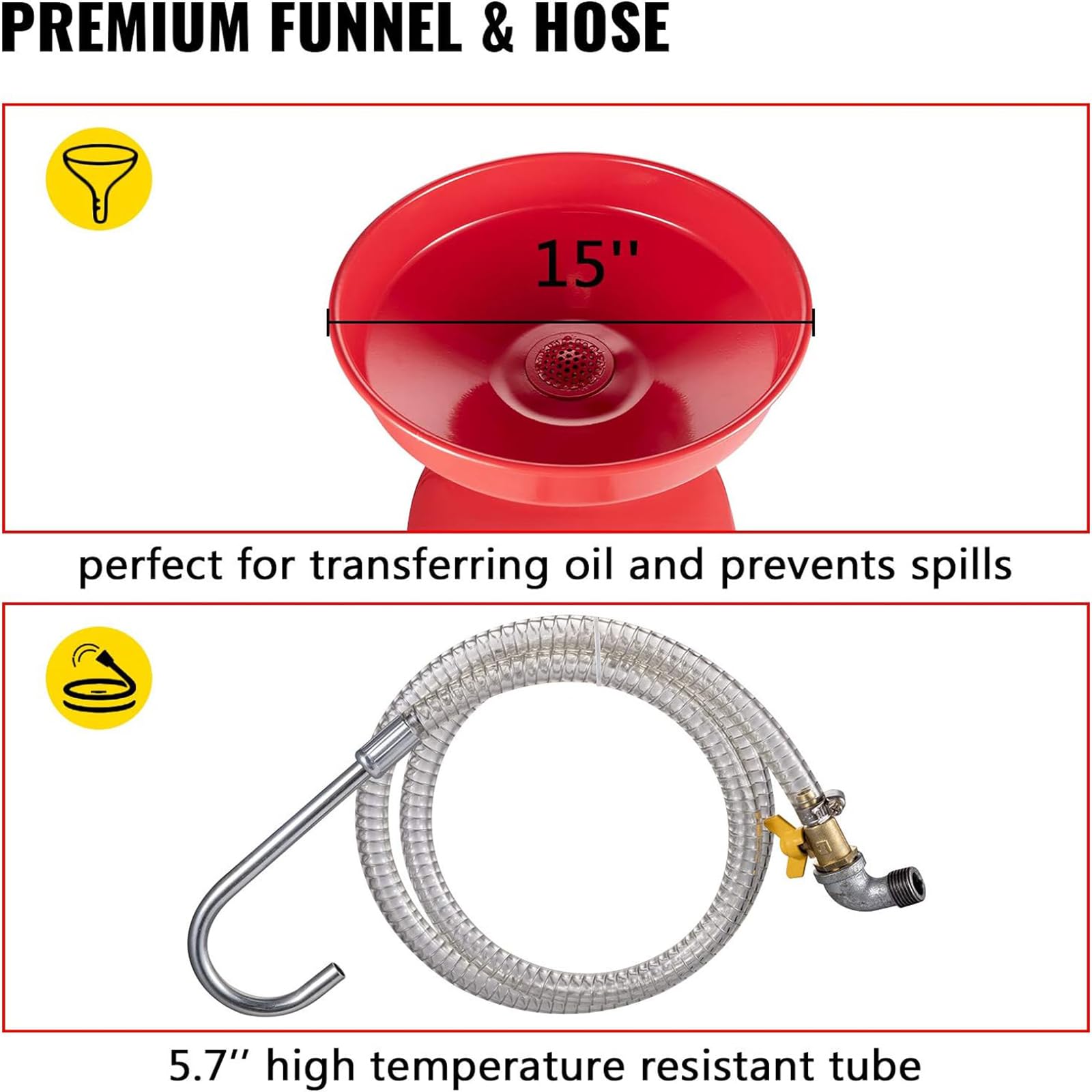 VEVOR 20 Gallon Portable Oil Drain Tank - Air Operated Waste Oil Drain Pan with Adjustable Funnel Height, Pressure Regulating Valve & Wheels - Ideal for Auto Shops, Garage Oil Changes & Industrial Fluid Drainage