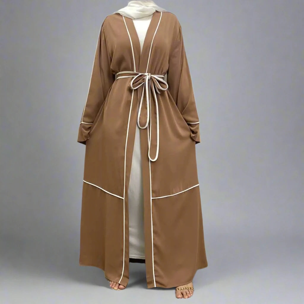 Elegant Muslim Women's Open Cardigan Abaya Dress #231679 - Perfect for Prayer, Modest Fashion & Everyday Wear