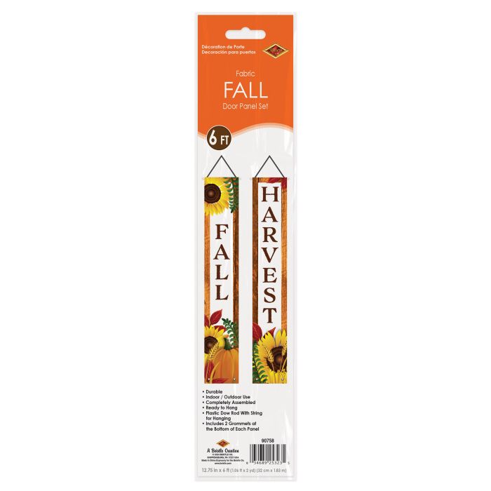 12 Pack Beistle Fall Fabric Door Panel Set - Autumn Thanksgiving Halloween Home Decor for Doors, Windows & Parties