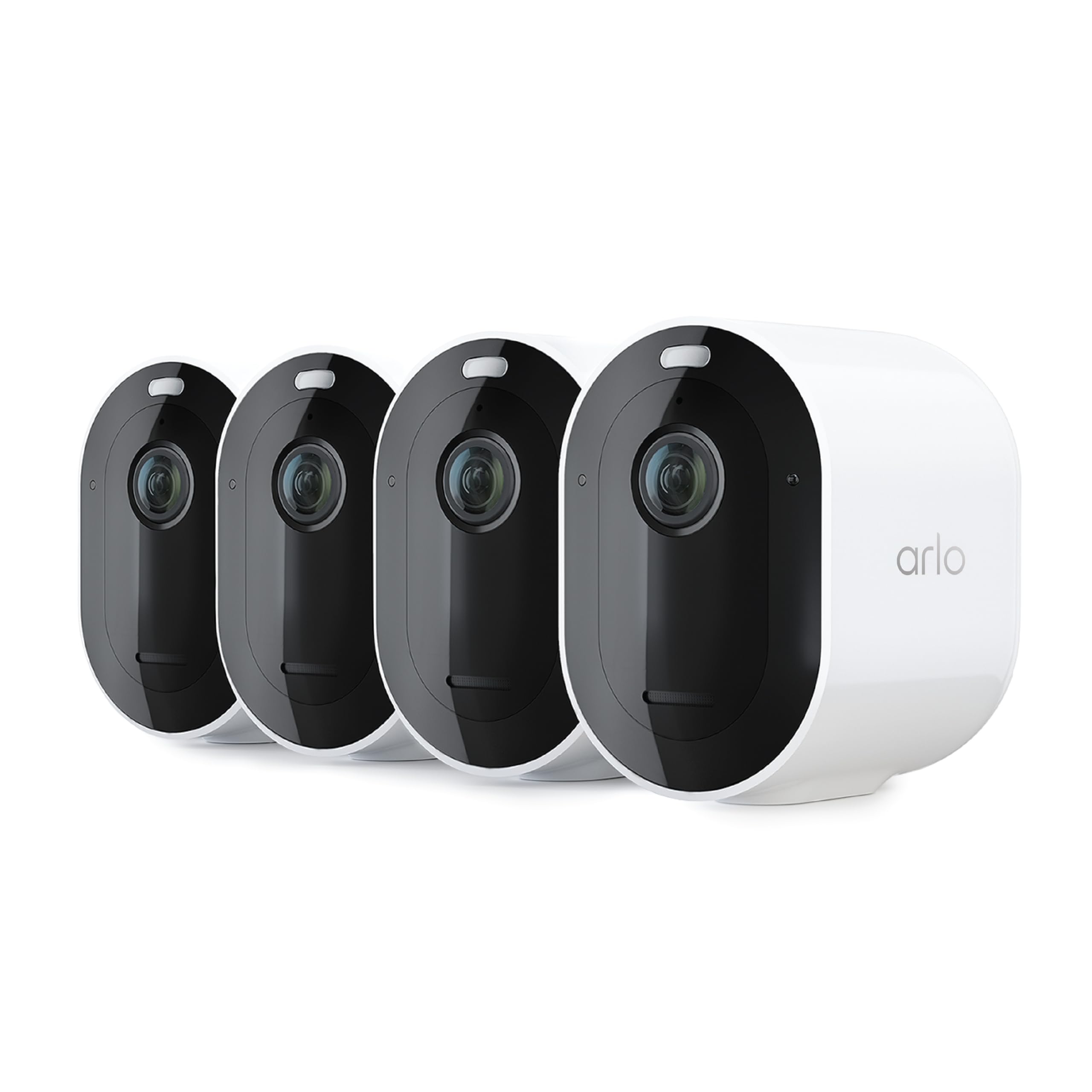 Arlo Pro 5S 2K HDR Wireless Outdoor Security Camera with Spotlight - Dual-Band Wi-Fi, 12X Zoom, 2-Way Audio, Color Night Vision, Live Streaming (White, 4-Pack) - Perfect for Home Security, Baby Monitoring, and Pet Watching