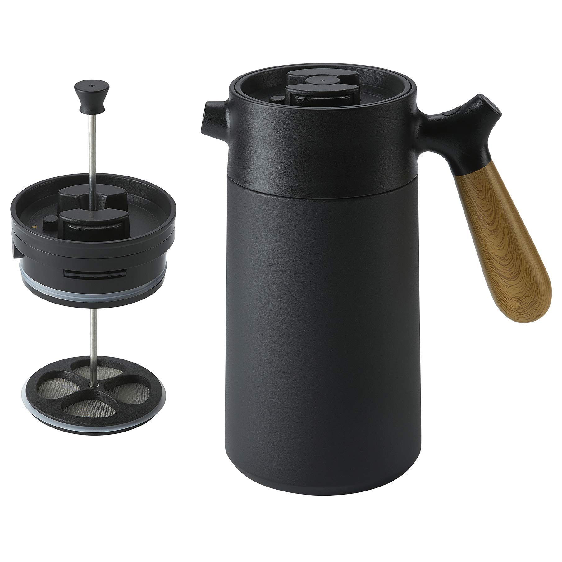 Premium CasaWare 32oz Stainless Steel French Press - Insulated Coffee & Tea Maker for Hot/Cold Brews - Durable & Leak-Proof (Black) - Perfect for Home, Office, Camping & Gifts