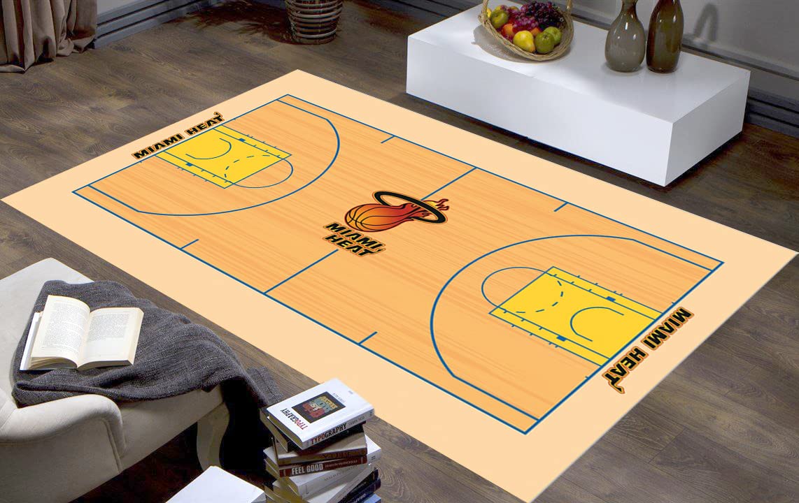 Basketball Themed Area Rug - 39”x63” (100x160cm) Modern Home Decor for Living Room, Bedroom & Game Room - Perfect Gift for Basketball Fans & Sports Lovers
