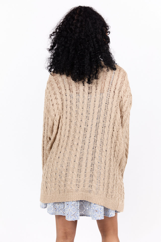 Soft & Cozy Taupe Knit Cardigan for Women - Perfect for Fall & Winter Layering | Mellow Moments FINAL SALE