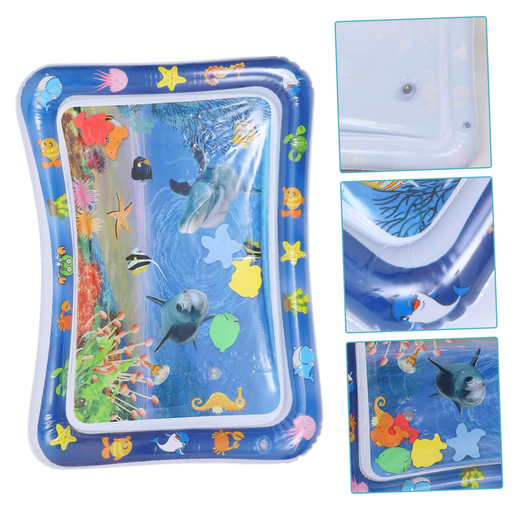 KOMBIUDA Water Cushion Play Mat for Babies - Sensory Water Mat Toy for Toddlers, Blue Plastic Floor Activity Mat - Perfect for Indoor Playtime, Tummy Time & Early Learning Development