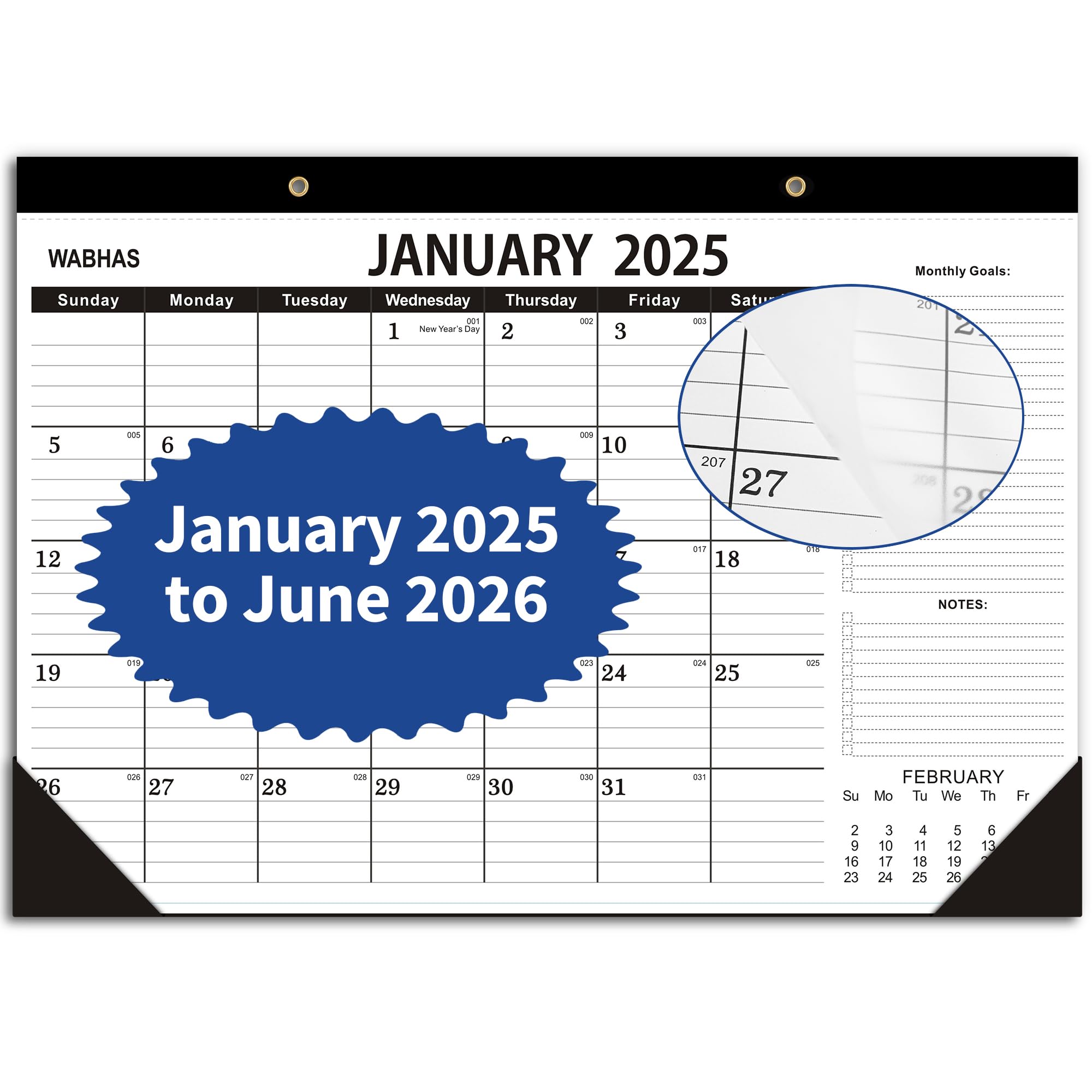 2025-2026 18-Month Desk Calendar with To-Do List - January 2025 to June 2026 - Thick Paper 17