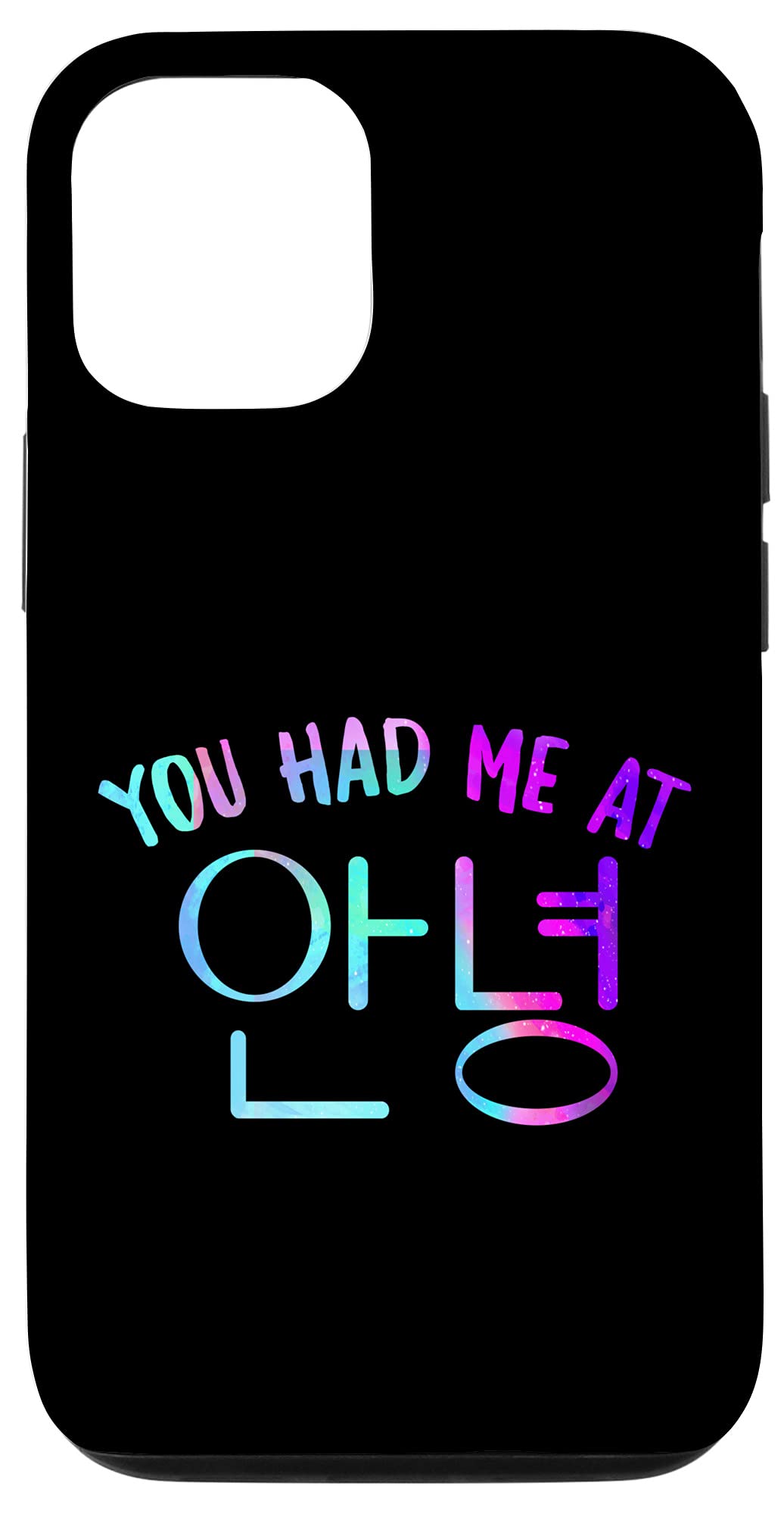 iPhone 12/12 Pro Korean Hangul Fashion Case - Cute Annyeong Hello Design - Perfect for K-Pop Fans & Korean Culture Lovers - Great for Daily Use, Travel & Photo Shoots