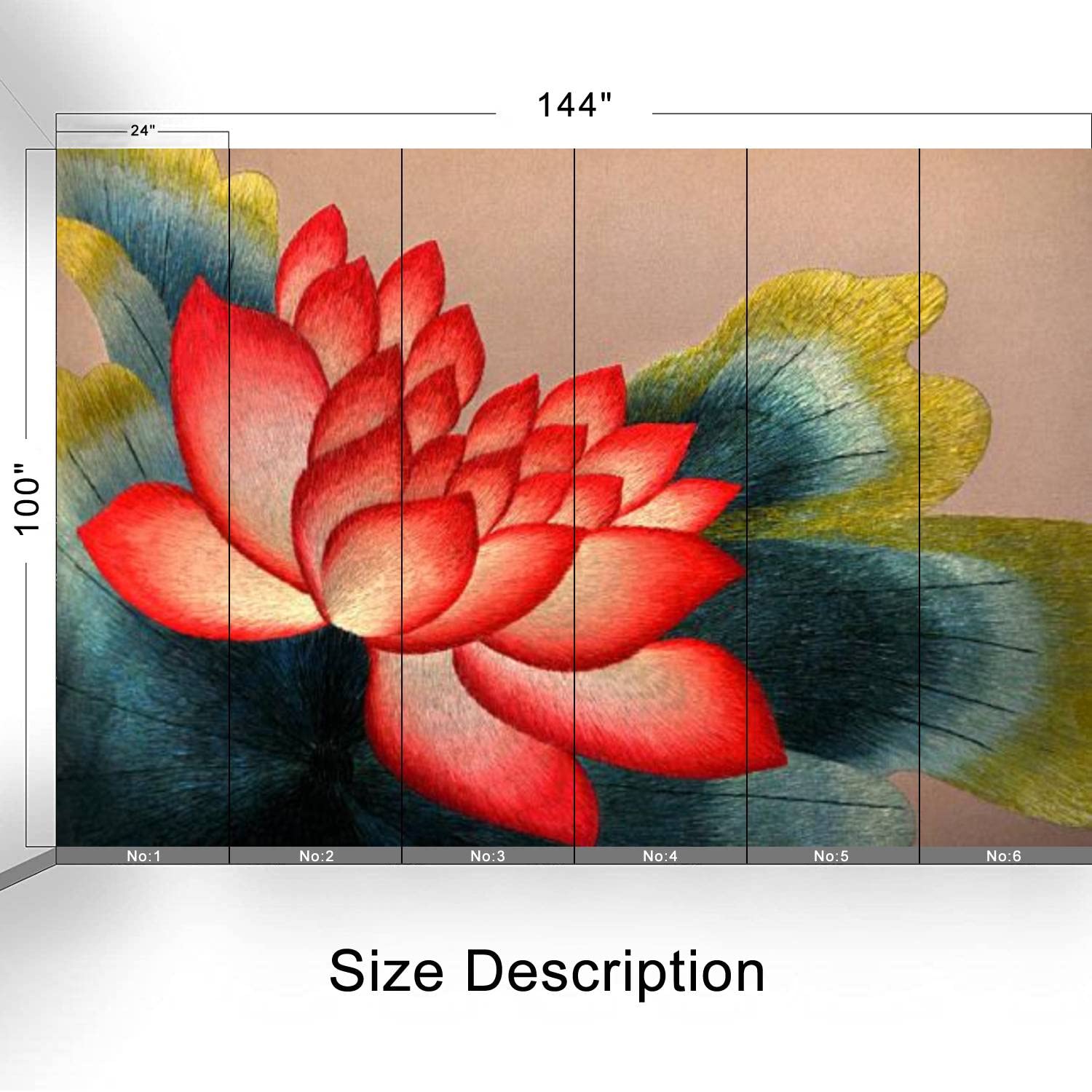 Peel and Stick Removable PVC Wallpaper - Blossoming Lotus Flower Design with Red Flowers for Living Room & Bedroom Wall Decor | Self-Adhesive Wall Mural Sticker | Perfect for Home Renovation, Dorm Decor, and Rental Apartment Makeovers