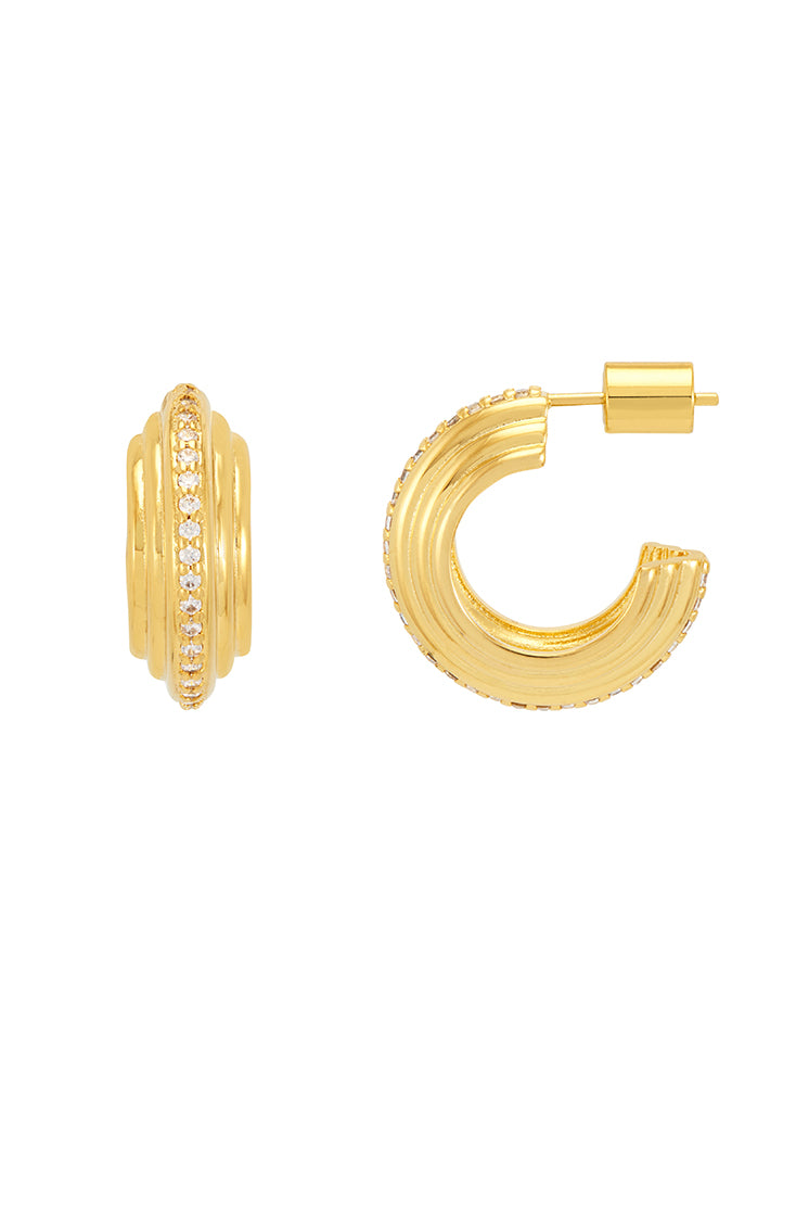 Stylish Ridged Maxi Hoop Earrings for Women - Trendy Gold/Silver Oversized Hoop Earrings - Perfect for Parties, Weddings & Everyday Wear