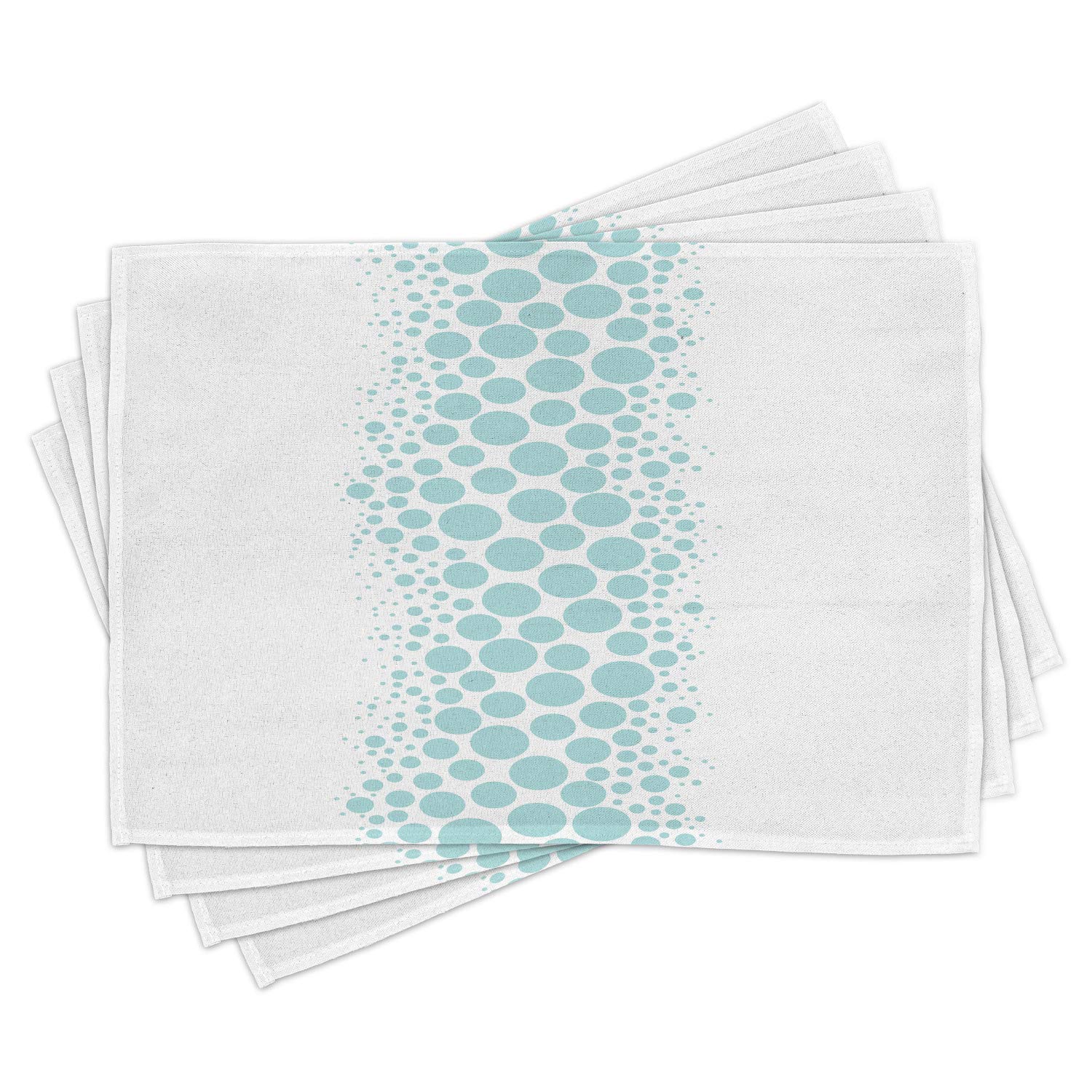 Ambesonne Under The Sea Place Mats Set of 4 - Ocean Themed Geometric Bubble Design Washable Fabric Placemats for Dining Table & Kitchen Decor in Sky Blue & White - Perfect for Beach House, Coastal Dining, and Summer Entertaining