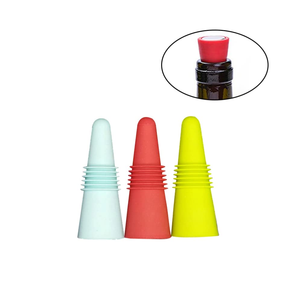 3-Pack Stainless Steel Wine Bottle Stoppers - Reusable Wine Corks & Wine Savers for Red, White, and Sparkling Wines - Perfect for Parties, Picnics, and Home Bars