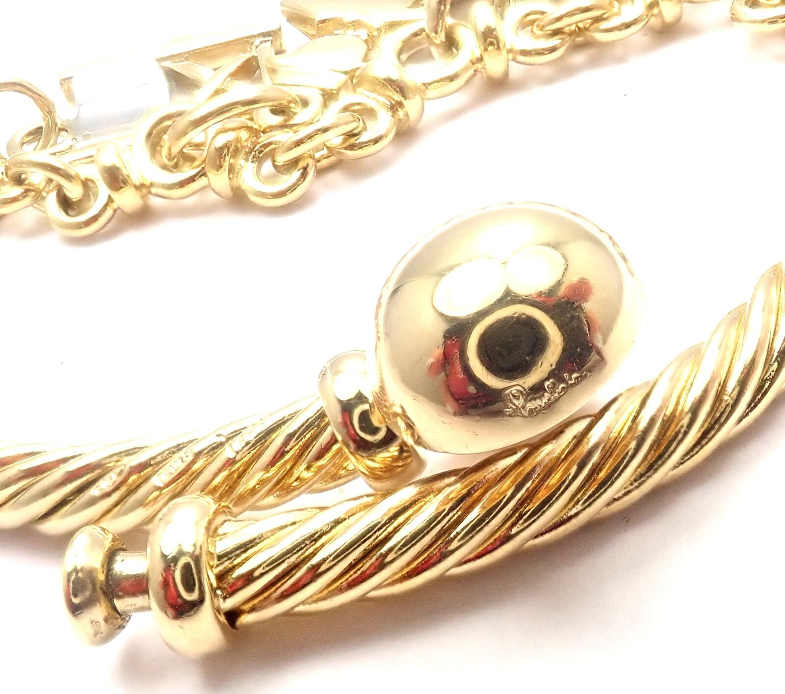 Authentic Pomellato 18K Yellow & White Gold Cinema Charm Bracelet for Women | Luxury Italian Jewelry Gift for Birthday, Anniversary & Special Occasions