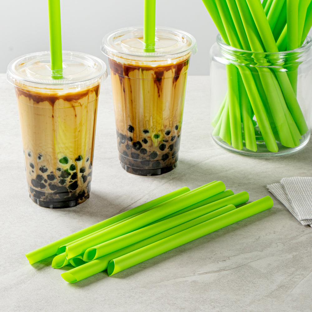 Eco-Friendly Compostable PLA/PBAT Plastic Boba Straws - 2000 Count Box | Biodegradable Drinking Straws for Bubble Tea, Smoothies & Cold Drinks | Sustainable & Green Alternative to Plastic Straws