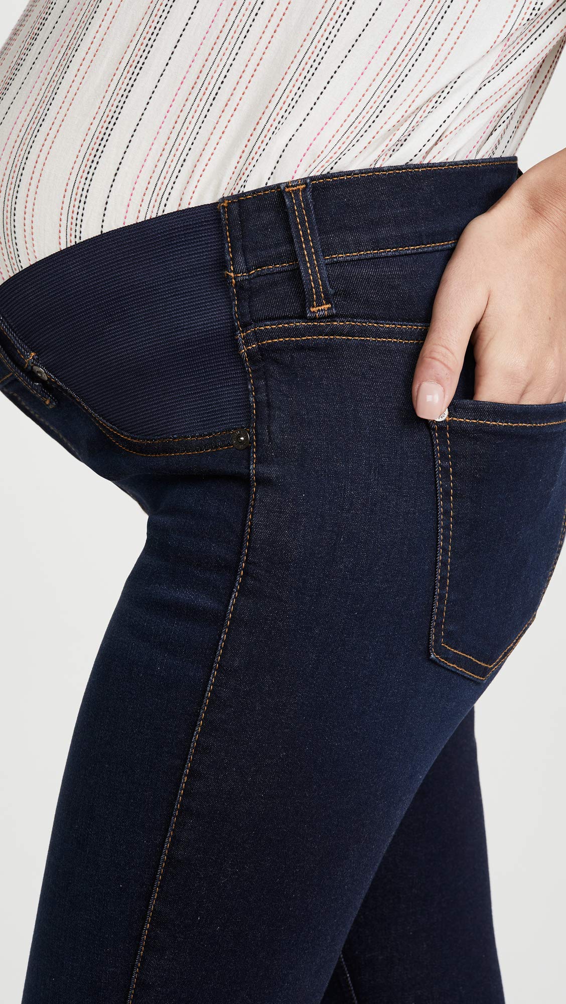 7 For All Mankind Women's The Ankle Skinny Maternity Jeans - Stretch Denim Pants for Pregnant Women | Comfortable & Stylish for Everyday Wear, Work & Casual Outings