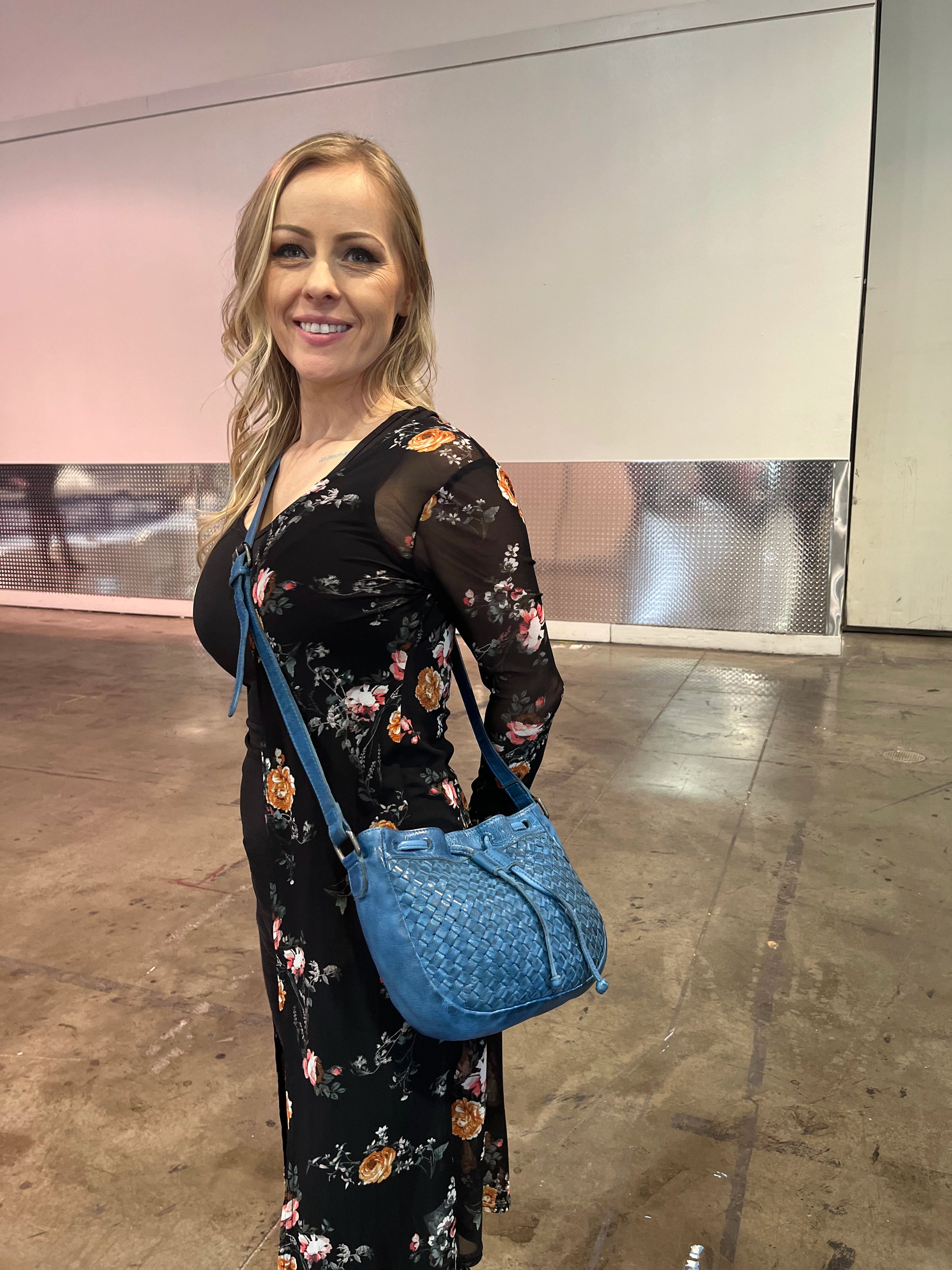 Premium Genuine Leather Shoulder Bag for Women - Stylish Blue Crossbody Purse - Perfect for Work, Travel & Everyday Use