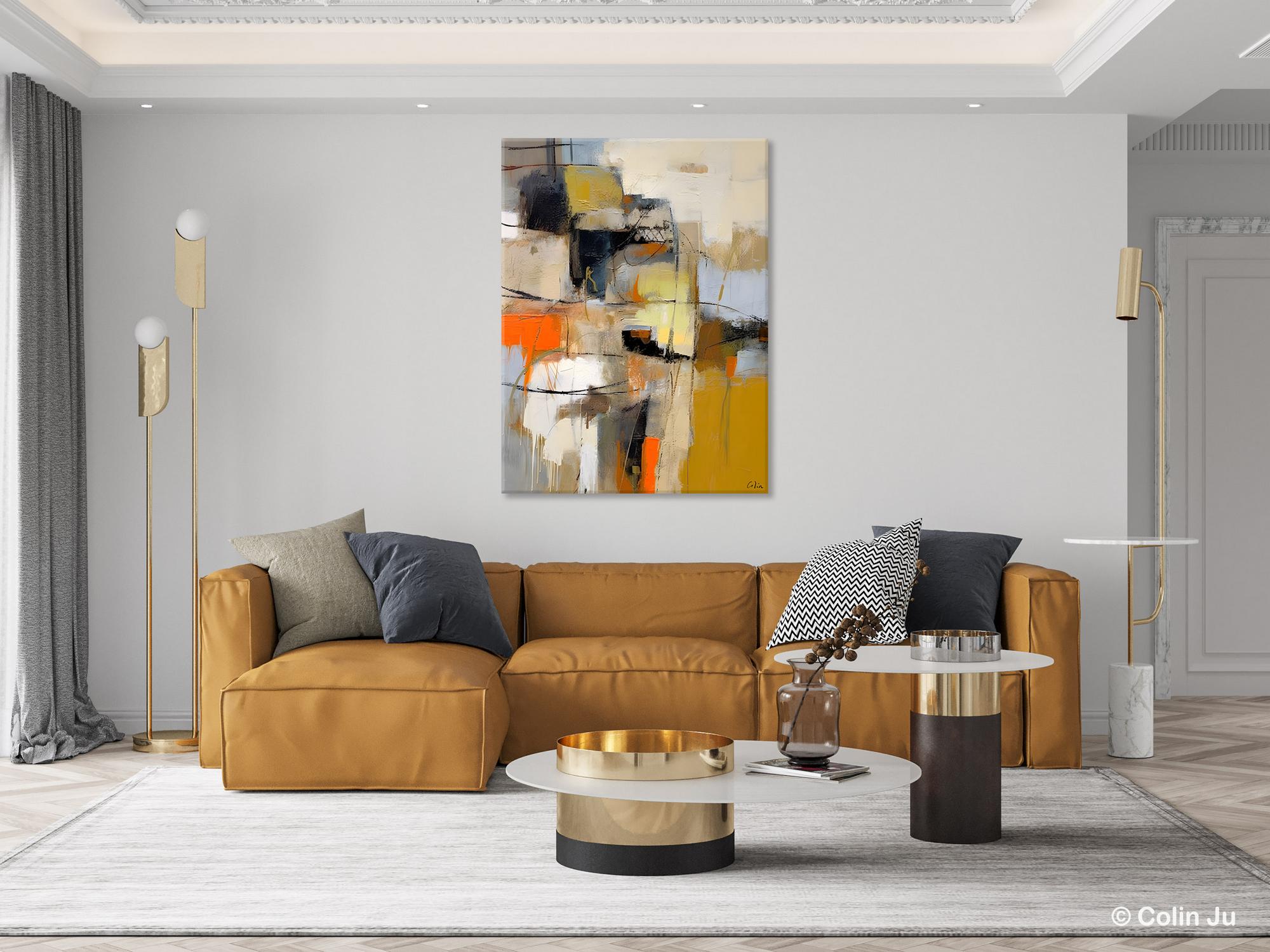 Large Acrylic Abstract Canvas Painting for Living Room - Modern Wall Art Behind Sofa - Handmade Original Home Decor for Contemporary Spaces