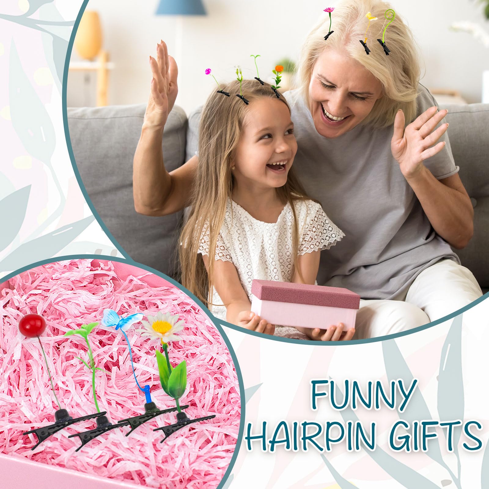 70PCS Mixed Sprout Hair Clips - Small Flower Hair Accessories for Women, Girls | Holiday Ornaments, Party Favors, Festival Gifts | Perfect for Weddings, Birthdays, Christmas Decorations & Daily Styling