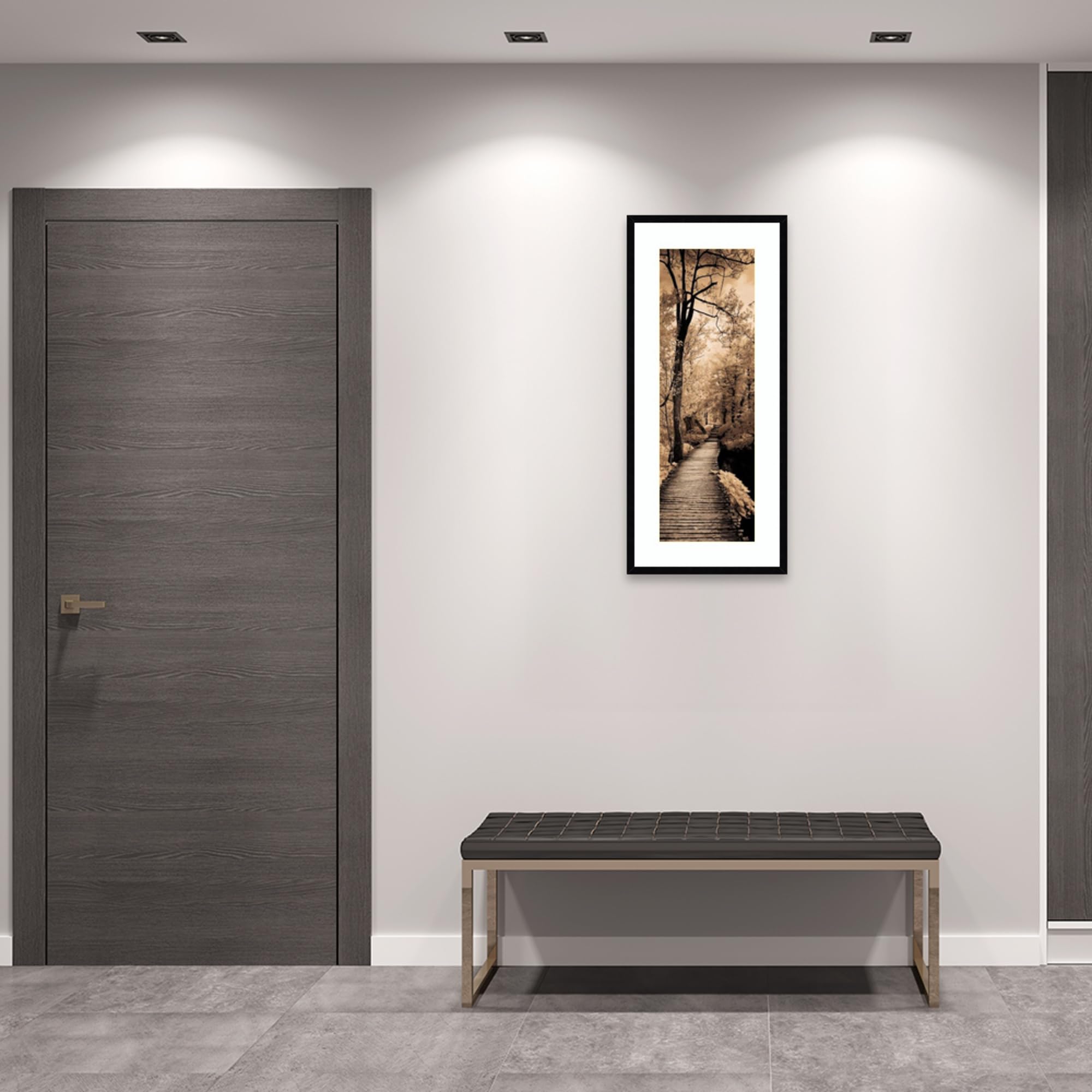 Amanti Art Framed Wall Art Print - 41x19 A Quiet Stroll Landscape Painting by Ily Szilagyi | Rustic Farmhouse Decor | Large Canvas Art for Living Room, Bedroom, Office | Perfect for Home & Office Decoration, Housewarming Gifts