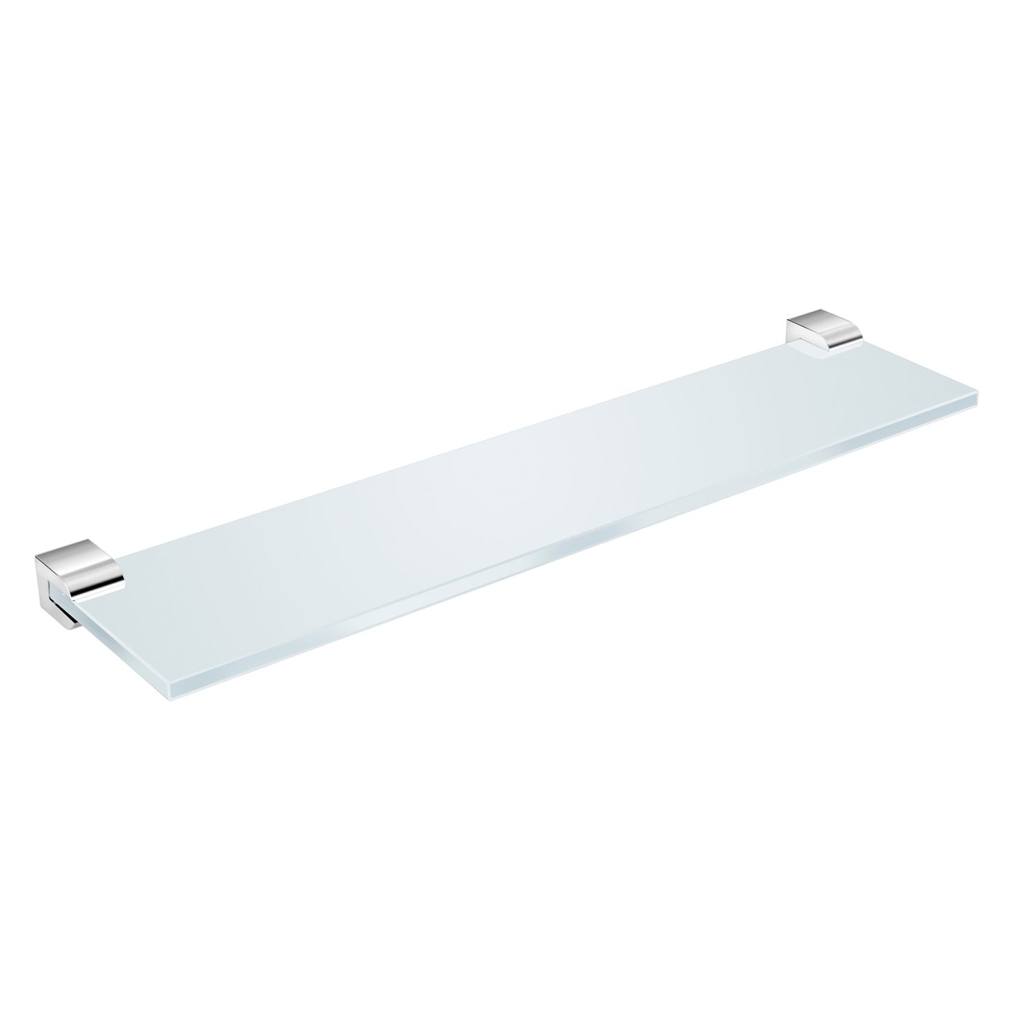 DAX Milano Bathroom Shelf - Wall Mounted Brass with Tempered Glass & Chrome Finish - 15.75 Inch Bathroom Organizer for Shower, Vanity & Spa Decor (DAX GDC160144 CR)