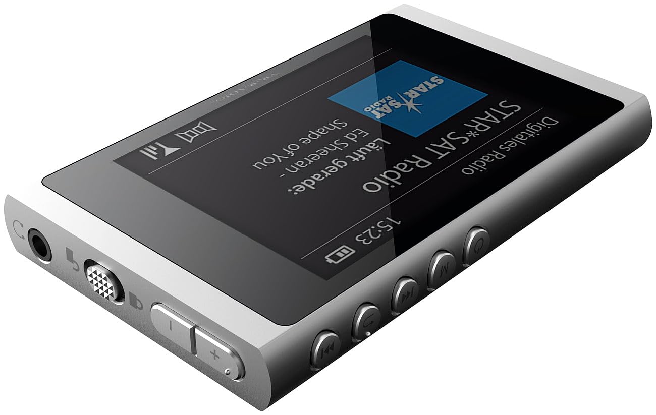 Portable DAB+/FM Digital Radio with Rechargeable Battery, Aluminum Case & Included Headphones - Perfect for Travel, Home, and Outdoor Use