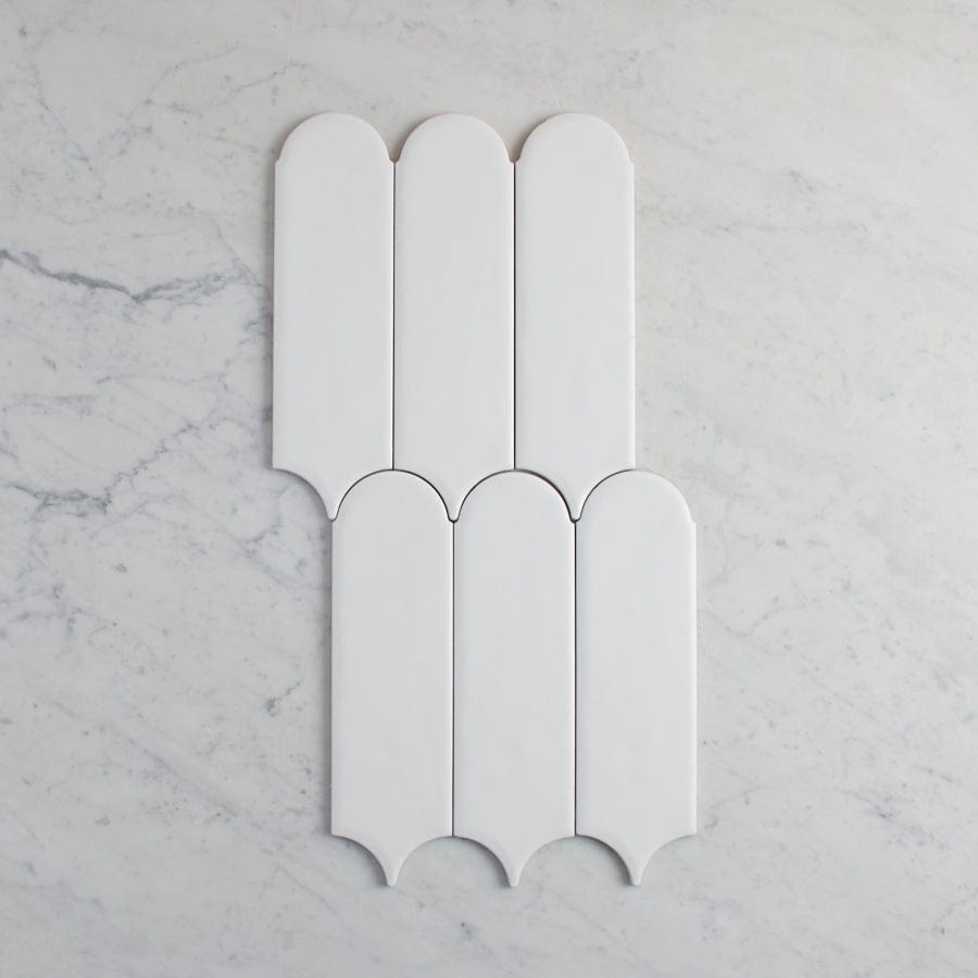 Fitzroy Gloss White Feather Tile - Premium Ceramic Wall & Floor Tile for Bathroom, Kitchen, and Backsplash - Elegant Home Decor & Renovation Solution