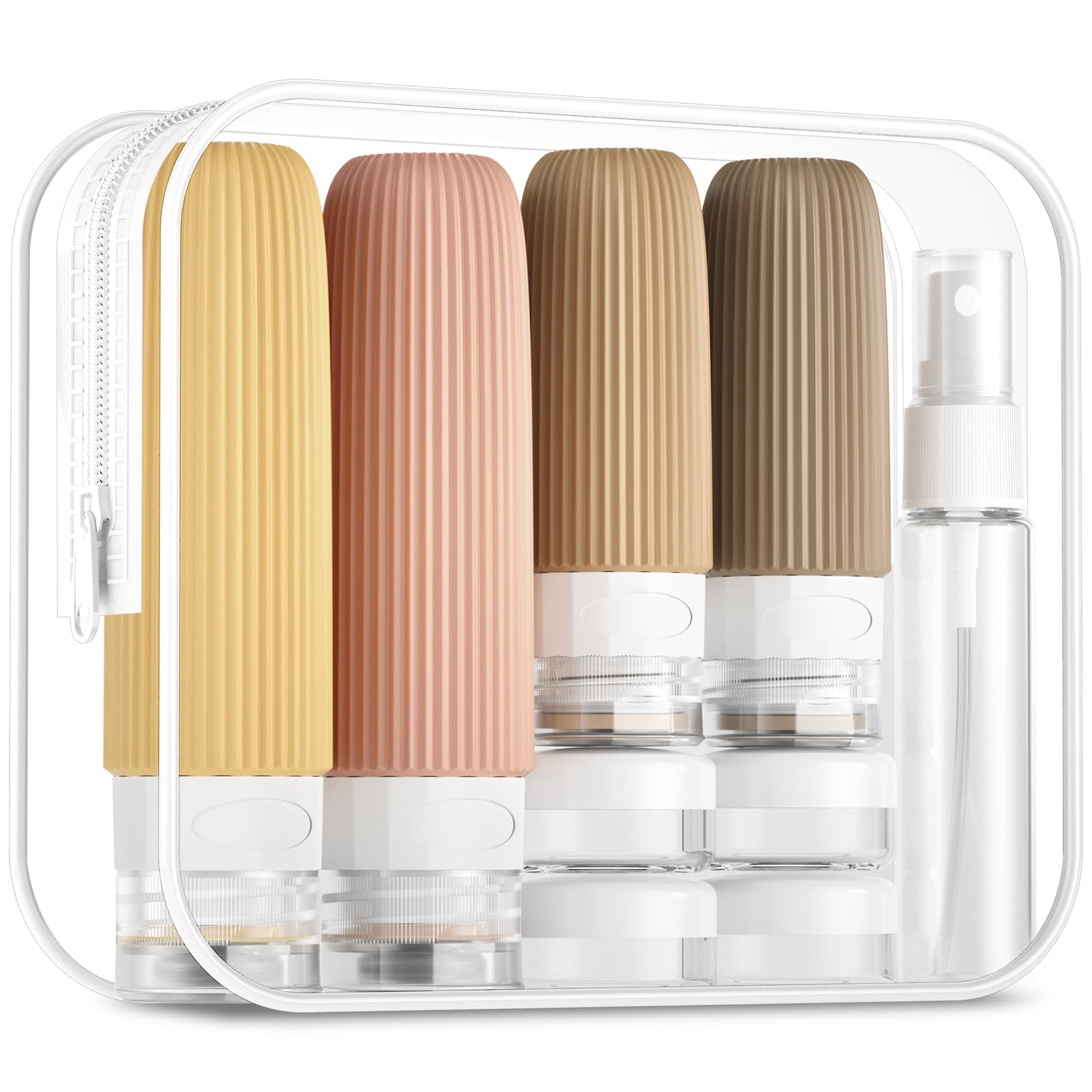 16 Pack TSA Approved Leak Proof Travel Bottles Set - Silicone Squeezable Refillable Containers for Shampoo, Conditioner, Lotion & Body Wash - Perfect for Air Travel, Gym, Camping & Vacation Toiletries
