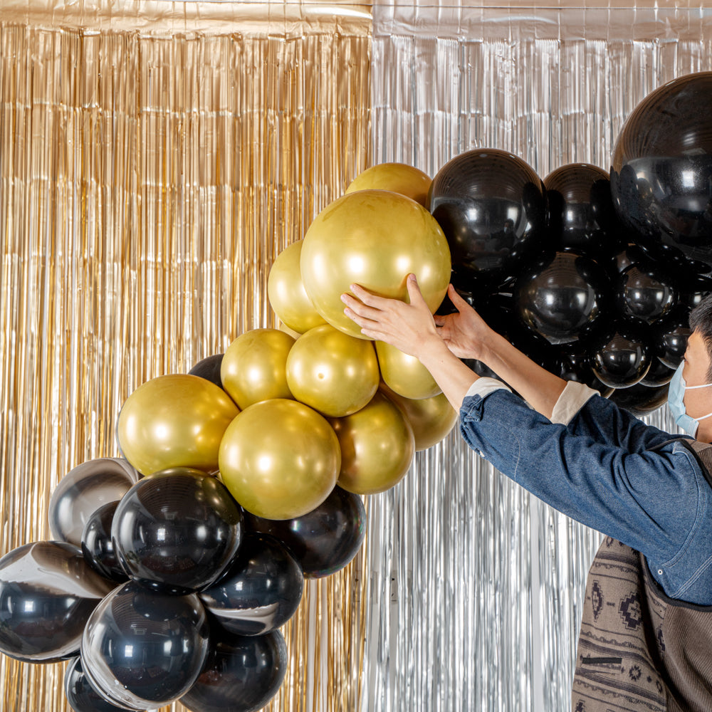 Balloonify Black and Gold Balloon Arch Garland Kit - 134 Pieces Party Decorations for Weddings, Birthdays & Baby Showers - 1 Count Box