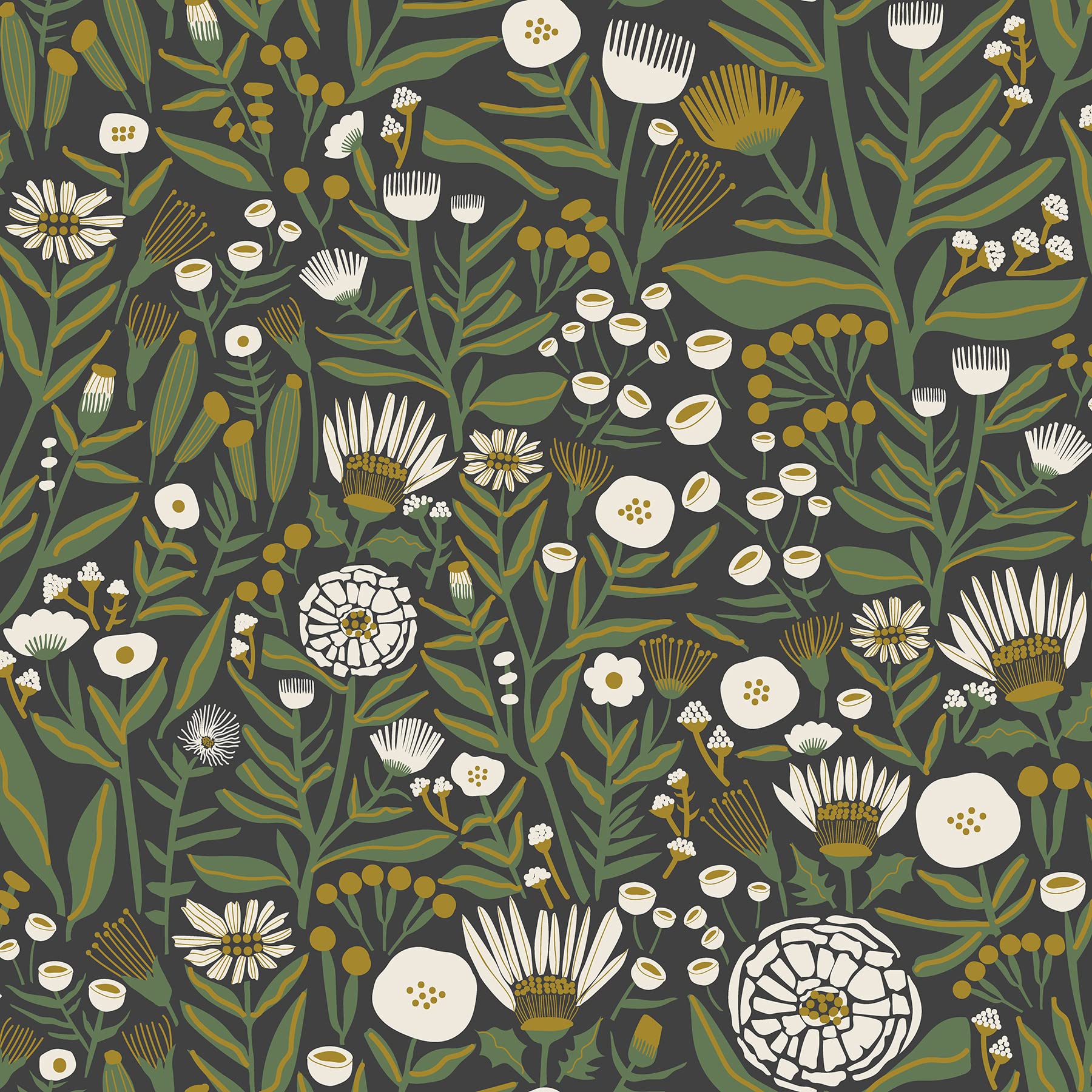 Black Marigold Forest Peel & Stick Wallpaper - Self-Adhesive Removable Wallpaper for Bedroom, Living Room, Nursery - Easy DIY Home Decor
