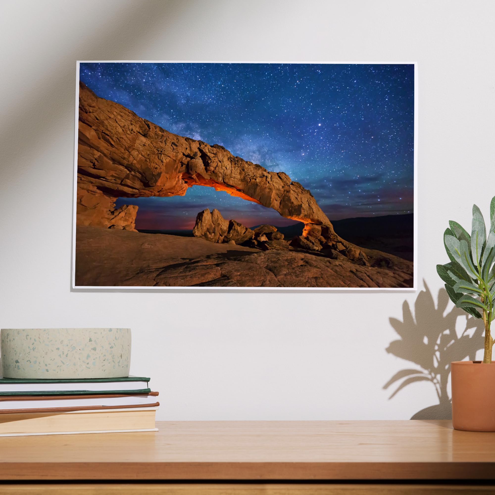 Lantern Press 12x18 Inch Grand Staircase-Escalante National Monument Art Print - Utah Landscape Wall Decor with Milky Way Arch - Perfect for Home, Office & Gift Giving