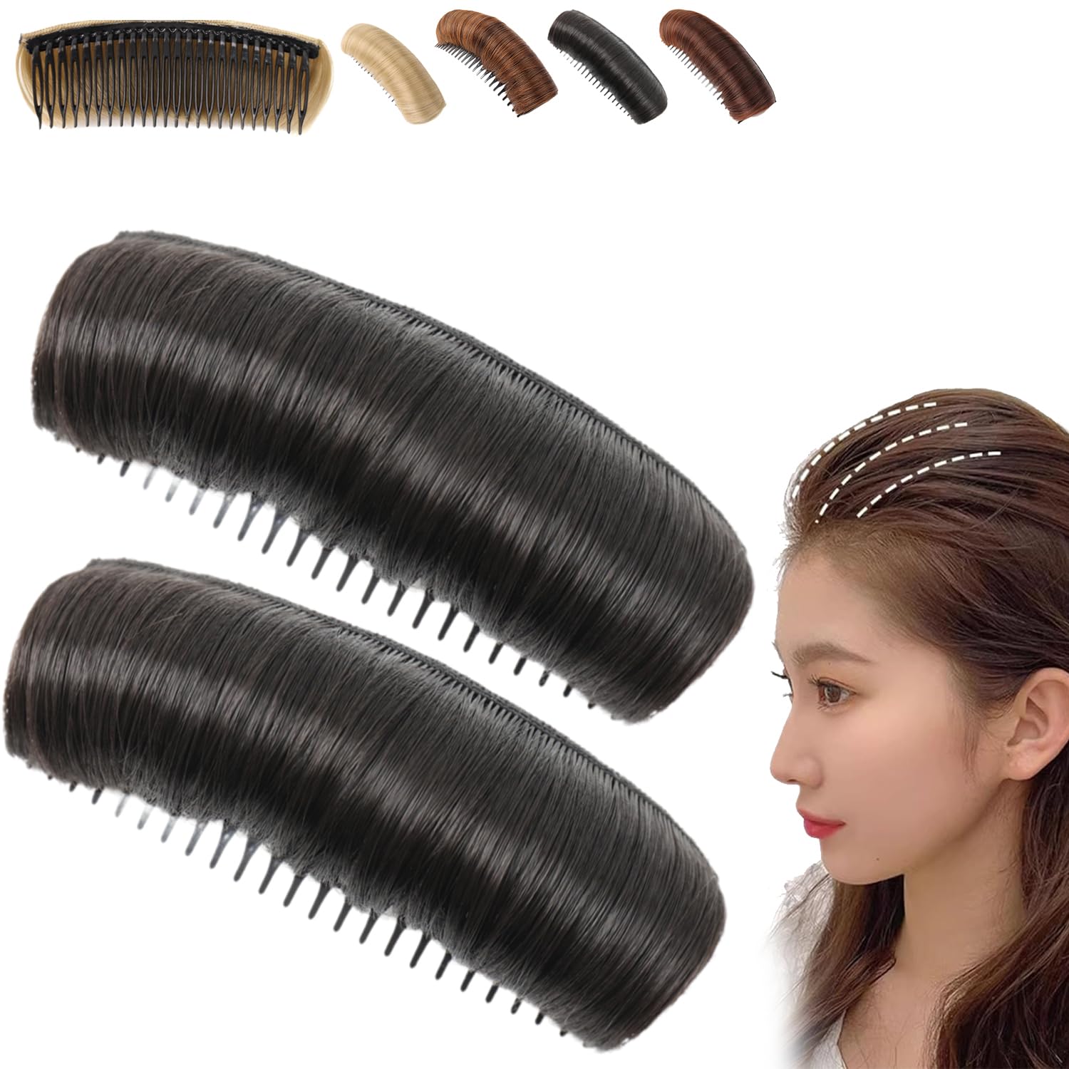 Invisible Fluffy Hair Pad for Volume & Styling - Blonde & Black Hair Extensions for Princess Look | Perfect for Weddings, Parties & Daily Hairstyling