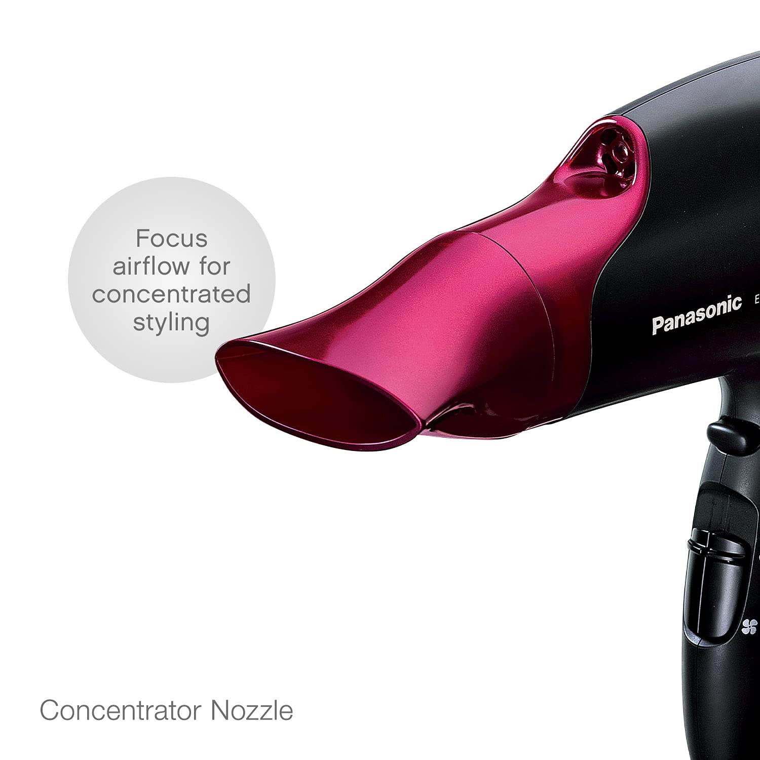 Panasonic EH-NA65-K Nanoe Hair Dryer 1875W - Professional Blow Dryer for Smooth & Shiny Hair with 3 Attachments (Quick Dry Nozzle, Diffuser, Concentrator) - Fast Drying for Home, Salon & Travel Use - Black/Pink