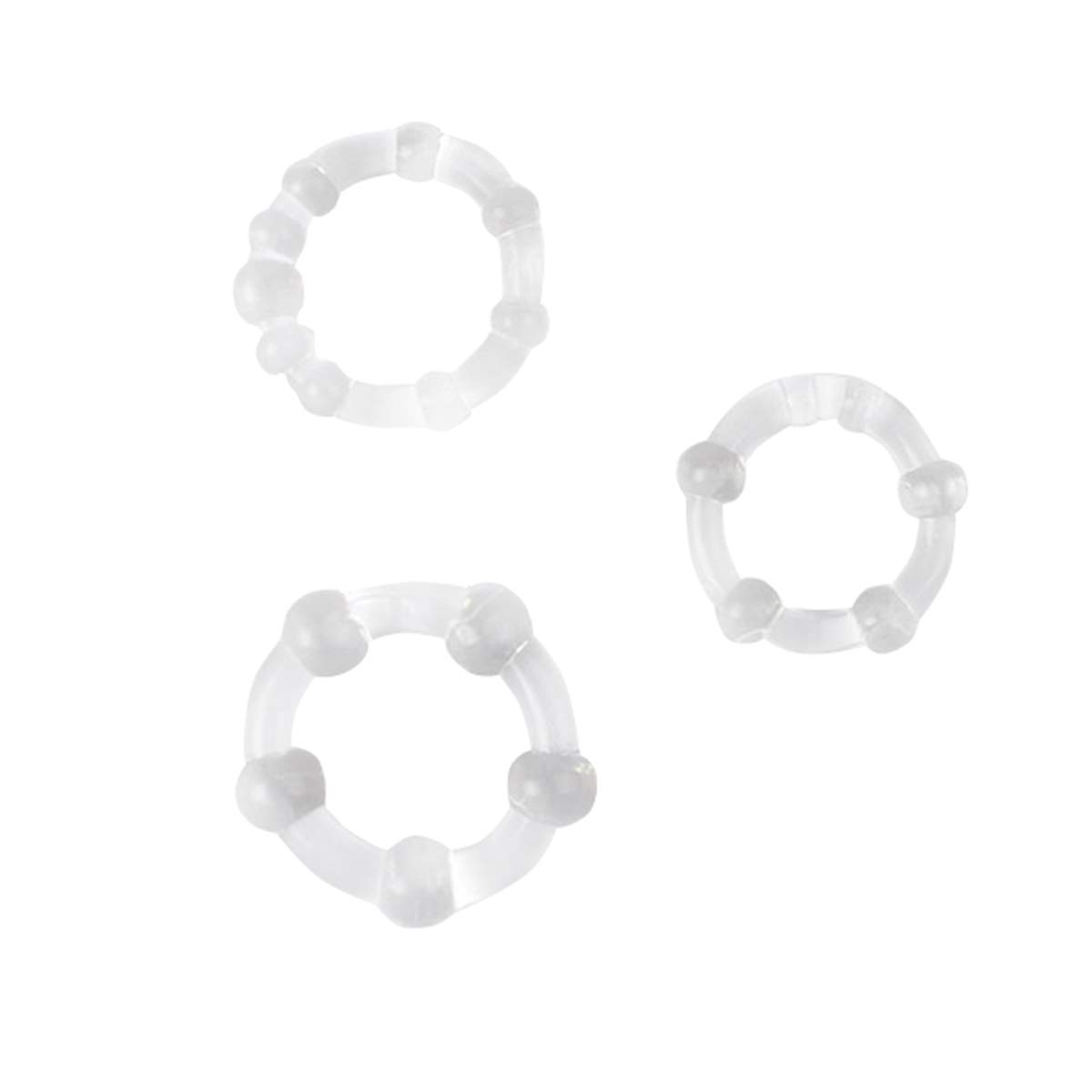 6-Pack Silicone Cock Rings for Men - Stretchy, Adjustable Penis Sleeves in Different Sizes for Stronger Erection & Longer Lasting Sex | Delay Ejaculation, Enhance Pleasure | Perfect for Couples Play & Solo Training (White)