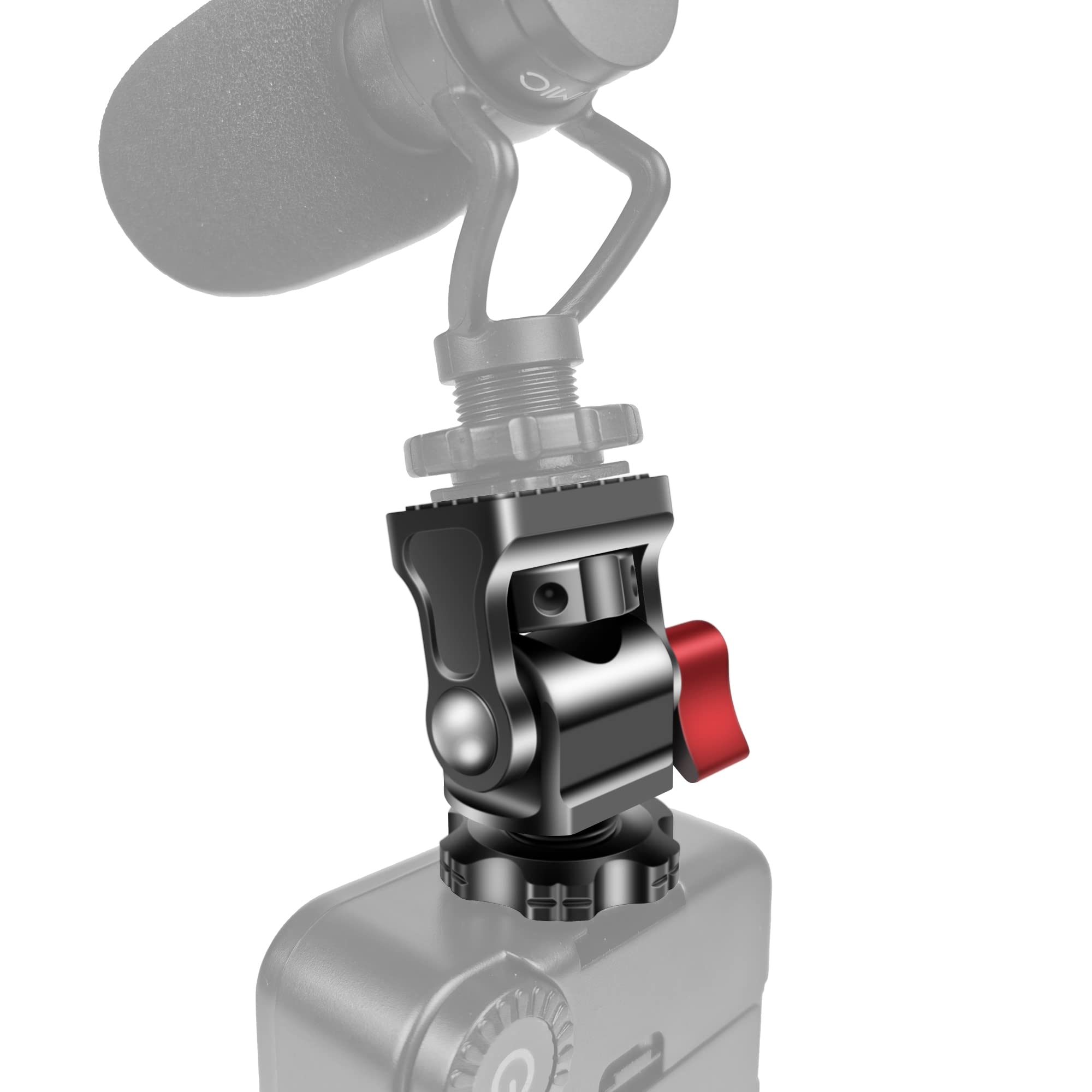 360° Swivel & 180° Tilt Adjustable Camera Field Monitor Mount Holder with Cold Shoe - Compatible with 5