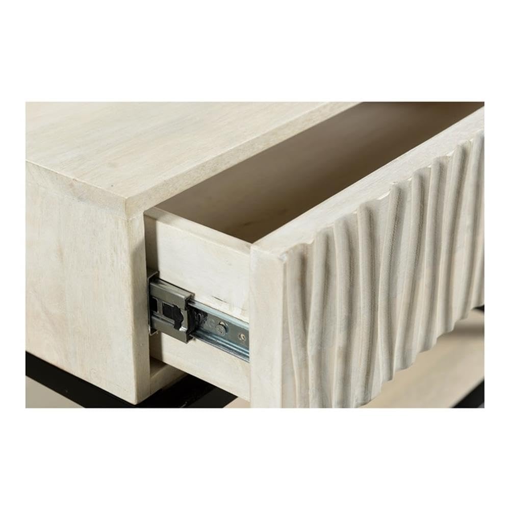Moe's Home Collection Modern Nightstand with Drawer - Stylish Bedside Table for Bedroom, Living Room, or Guest Room - Perfect for Storage and Decor
