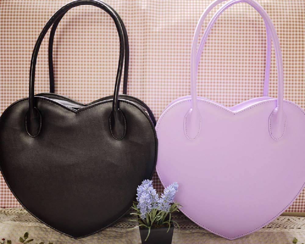 GK-O Fashion Women's Heart Shaped Lolita Handbag - PU Leather Clutch Purse & Wallet for Parties, Dating, Cosplay and Everyday Use